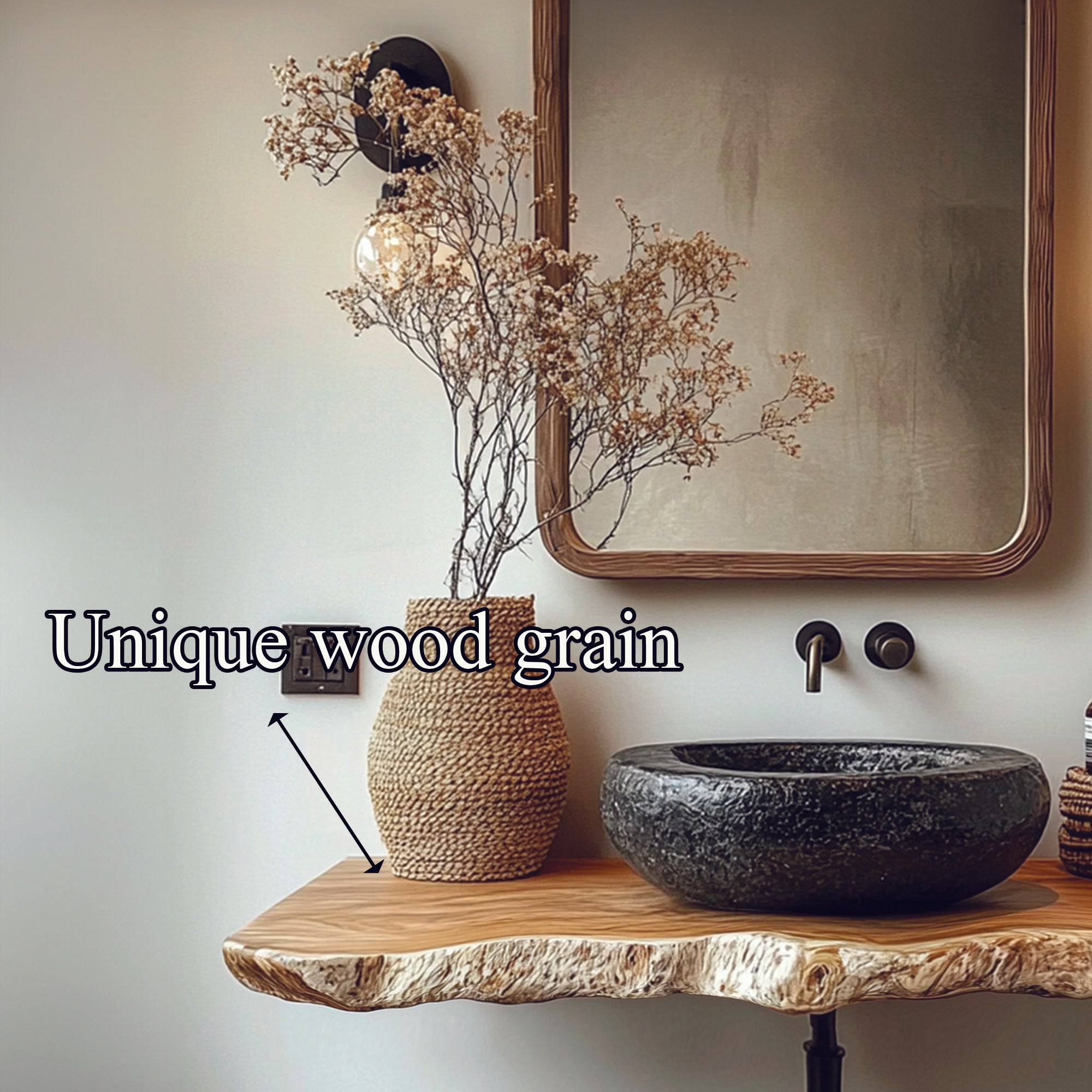 Rustic Farmhouse Shelf Table Custom Kitchen Decor SINLBRV041