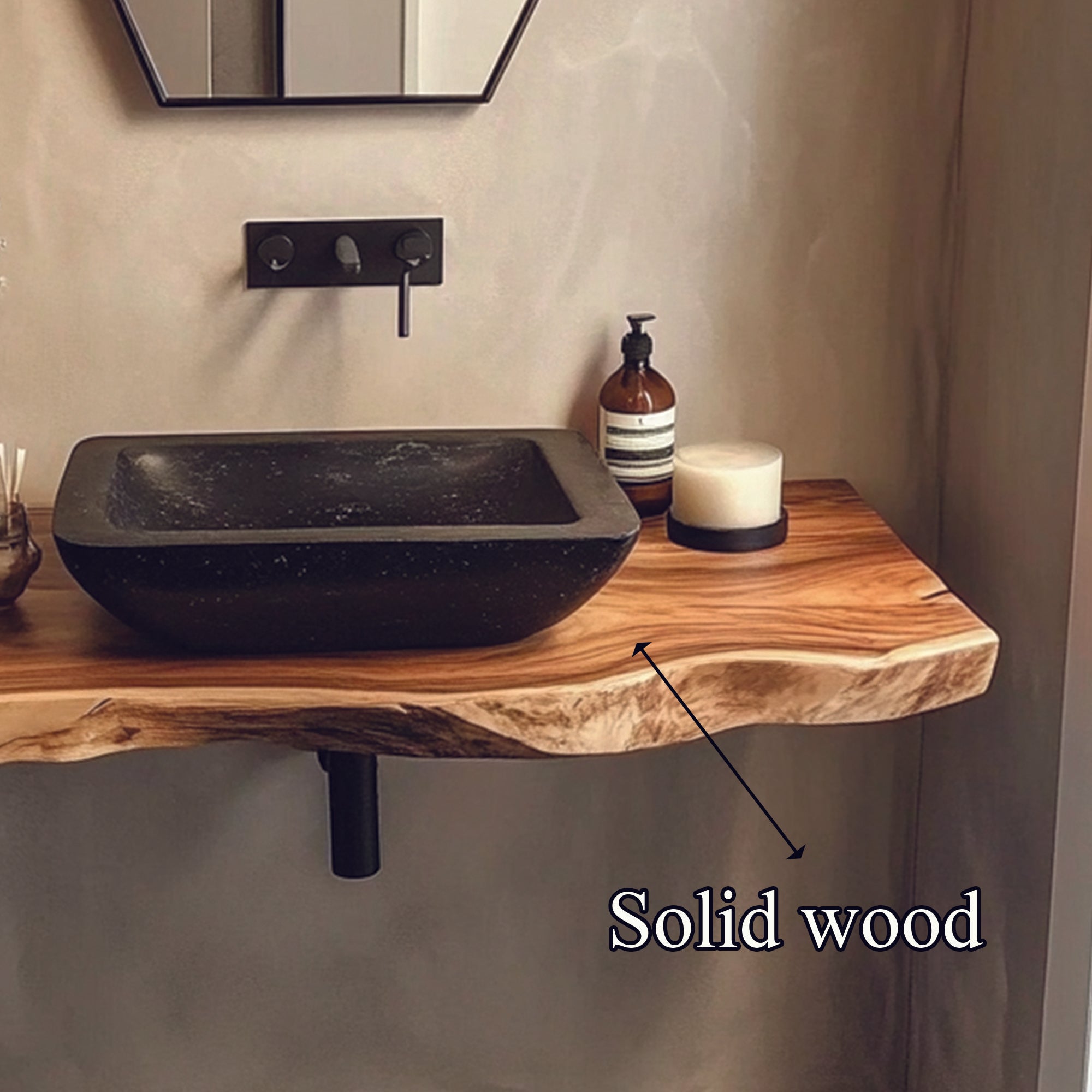 Midcentury Bathroom Vanity Floating Hallway SINLBRV046