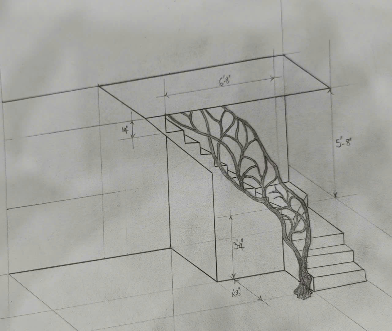 Elegant Wooden Branch And Leaf Stair Railing Custom Stair Railing Country Style SINLST001