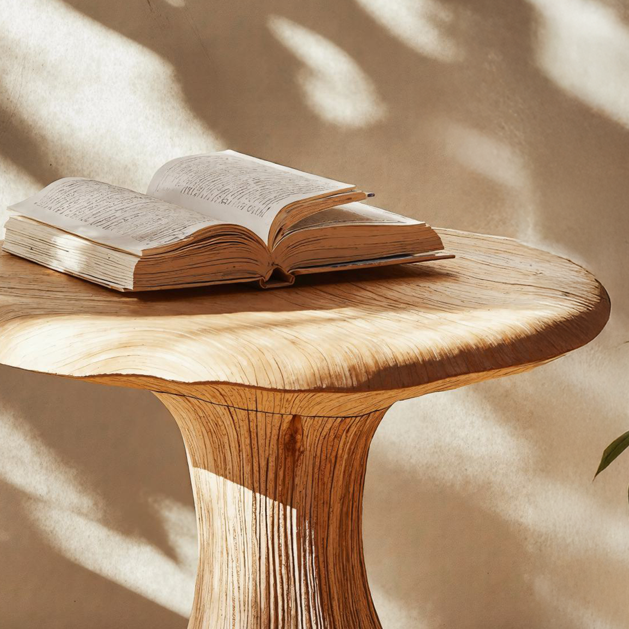Modern Natural Wood Mushroom End Table For Bedroom Design SILDTEN091