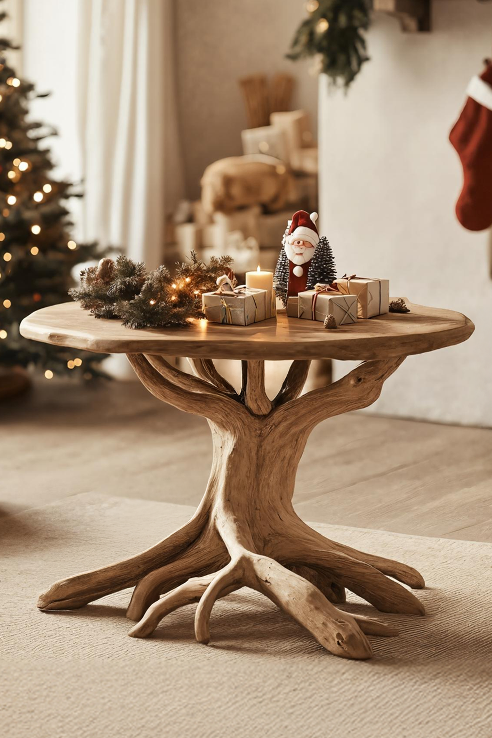 Mid Century Round End Table For Furniture Decor Holiday Home Accent SILDTTRENC021