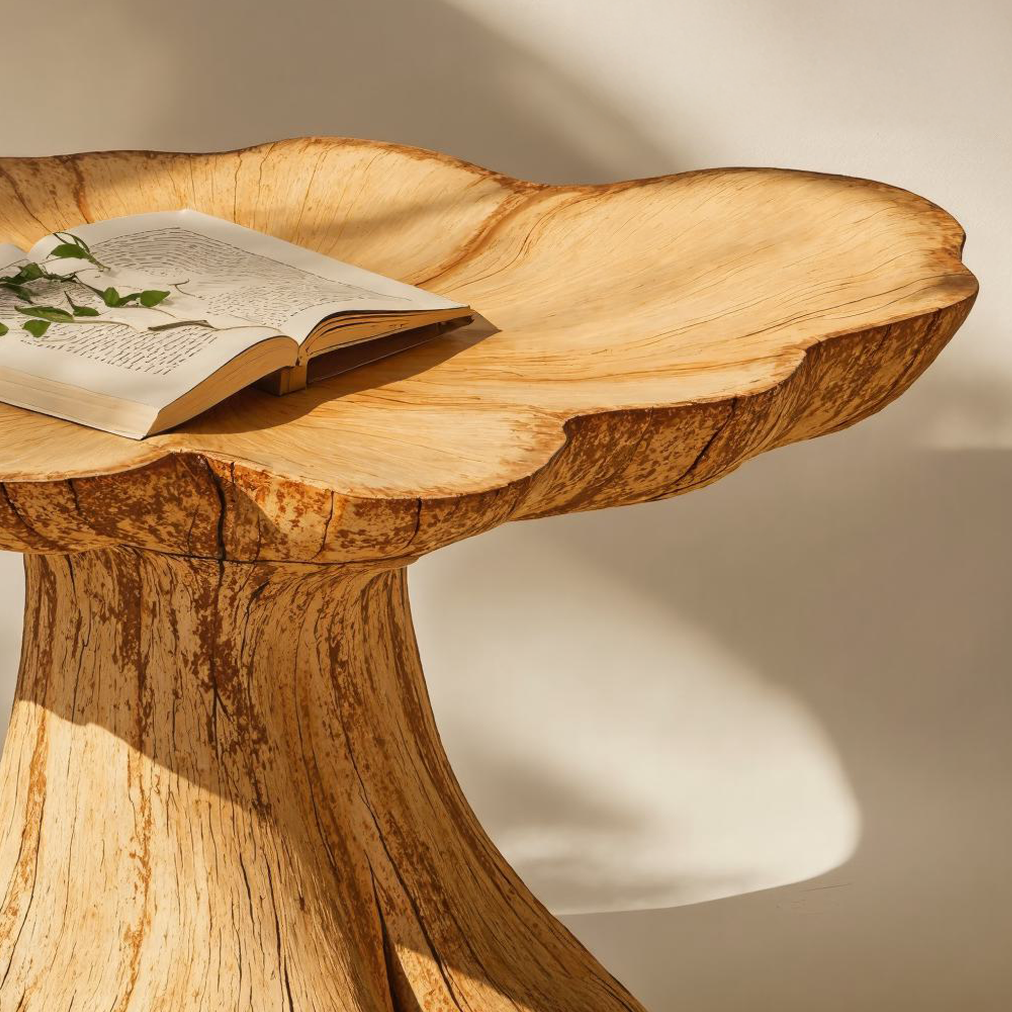 Vintage Wood Mushroom End Table For Sitting Room Antique Look SILDTEN099