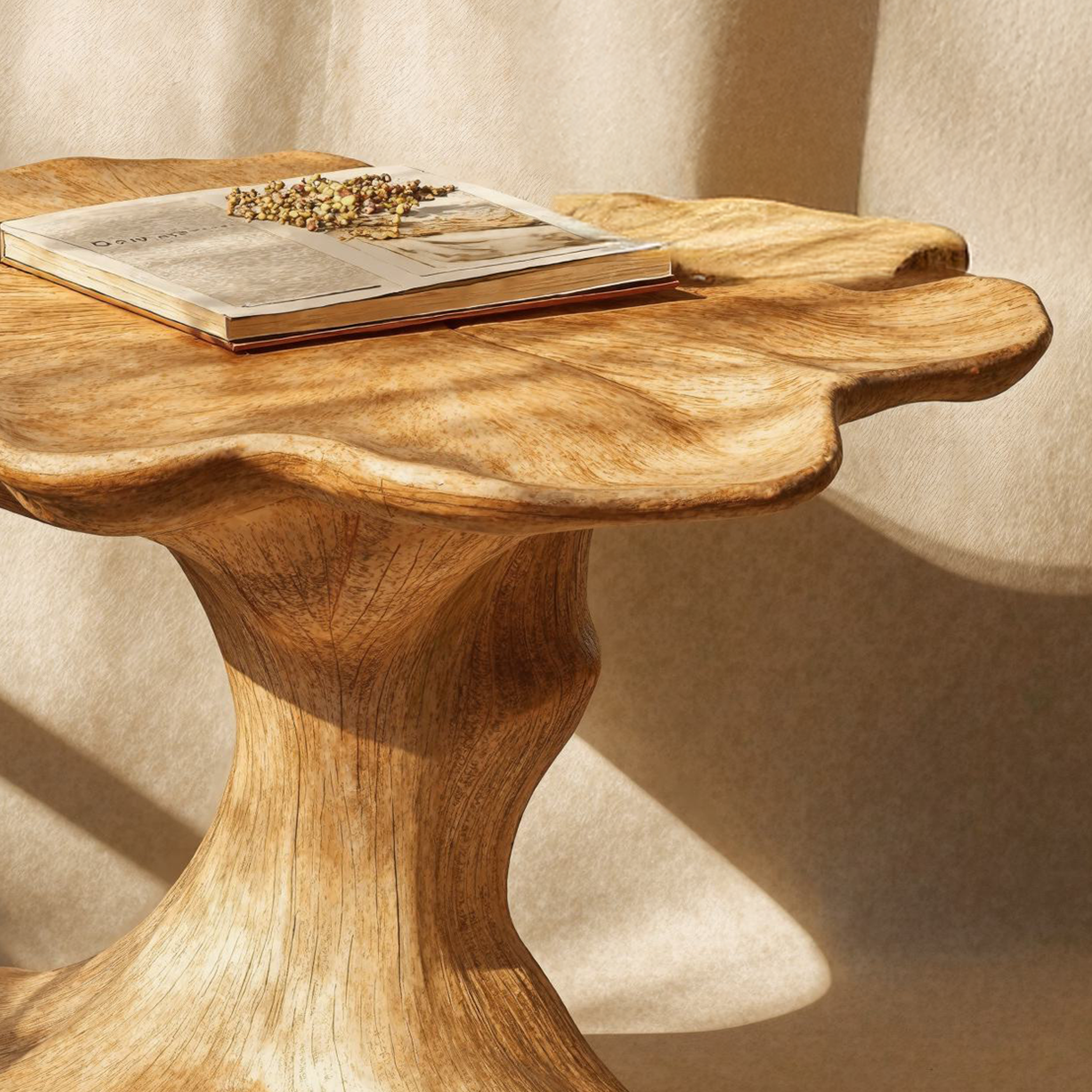 Handcrafted Wood Mushroom End Table For Bedroom Romantic Atmosphere SILDTEN104