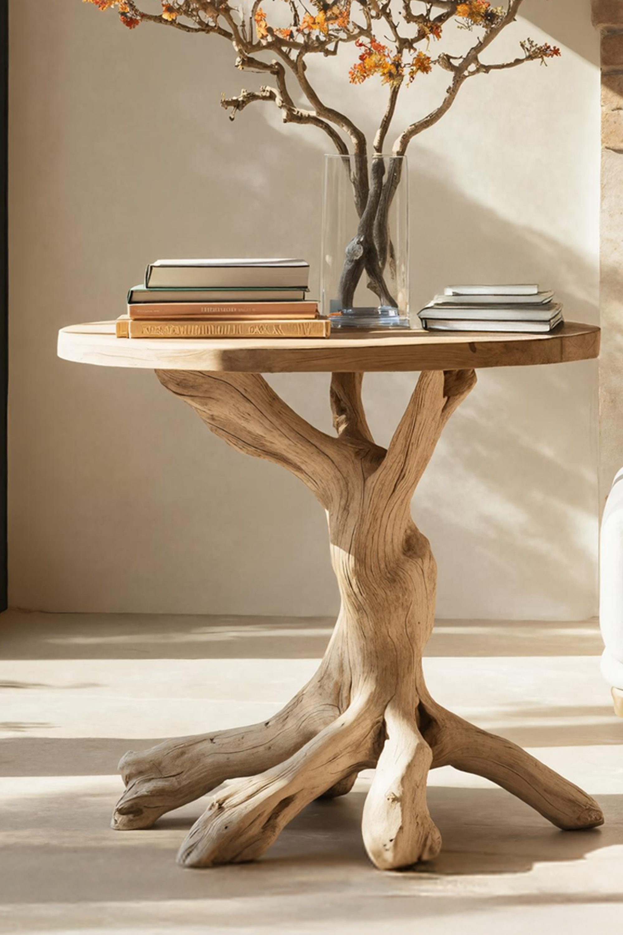 Mid Century Round End Table For Entryway Design Functional Decor SILDTTREN009