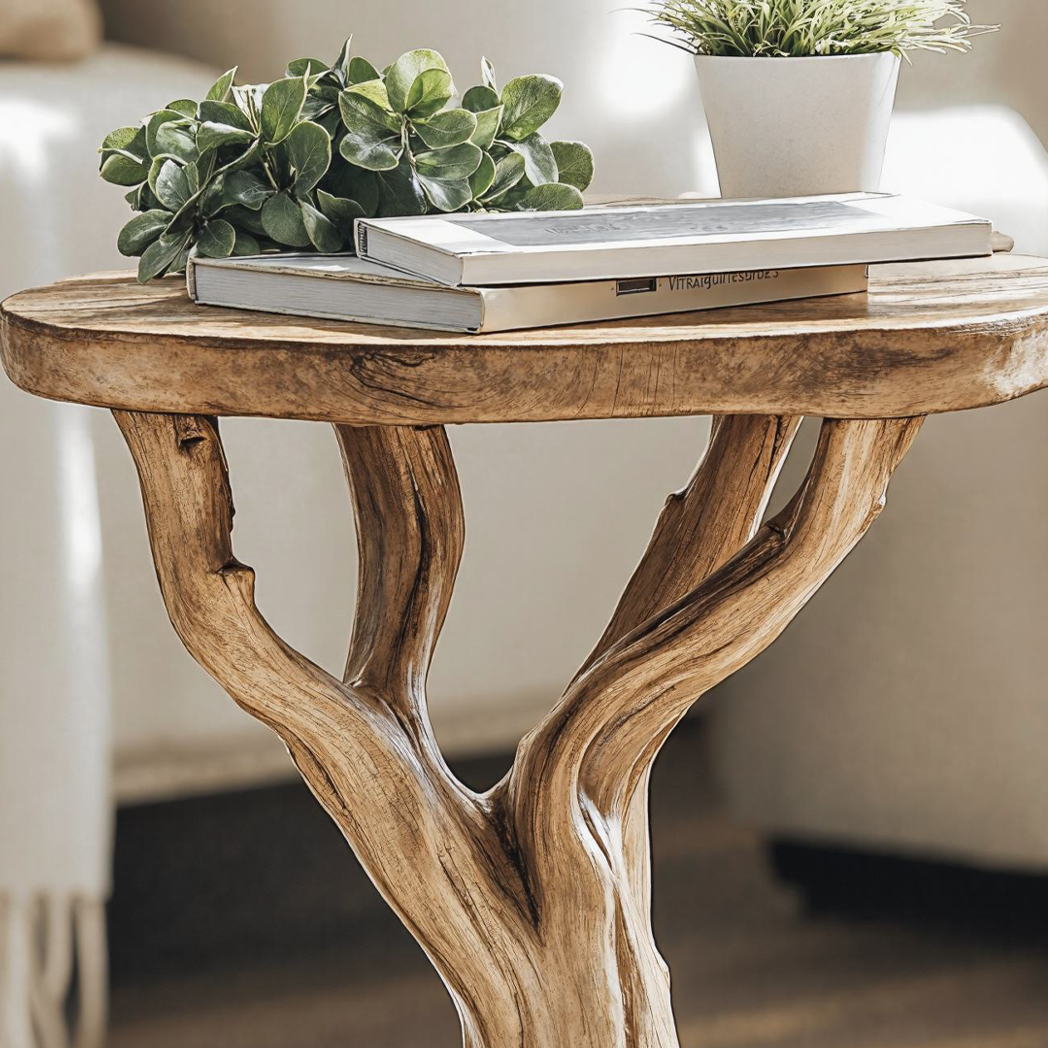 Rustic Wood End Table For Living Room Farmhouse Style SILDTEN093