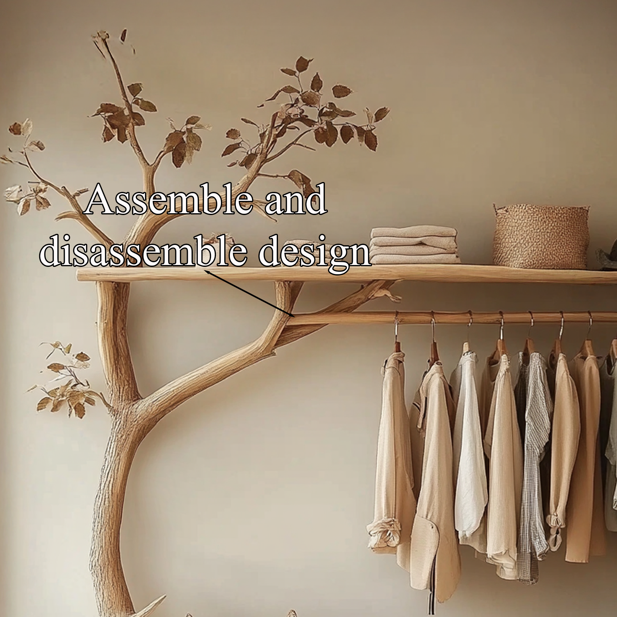 Tree Coat Rack Hanging Clothes Handmade Decor Room Gift SINLTB142