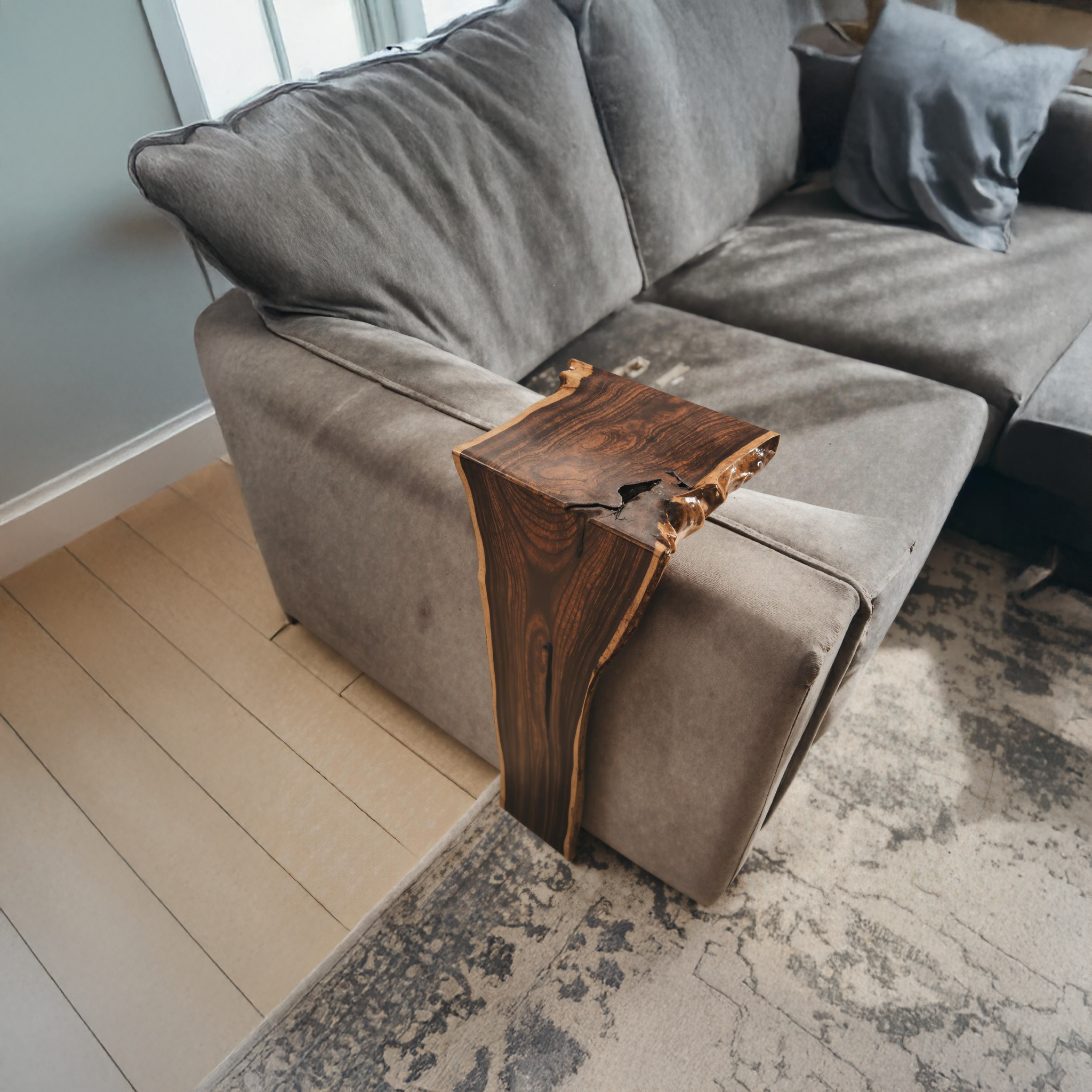 Rustic Farmhouse Sofa Armrest Table For Living Room Furniture SILDTAR003