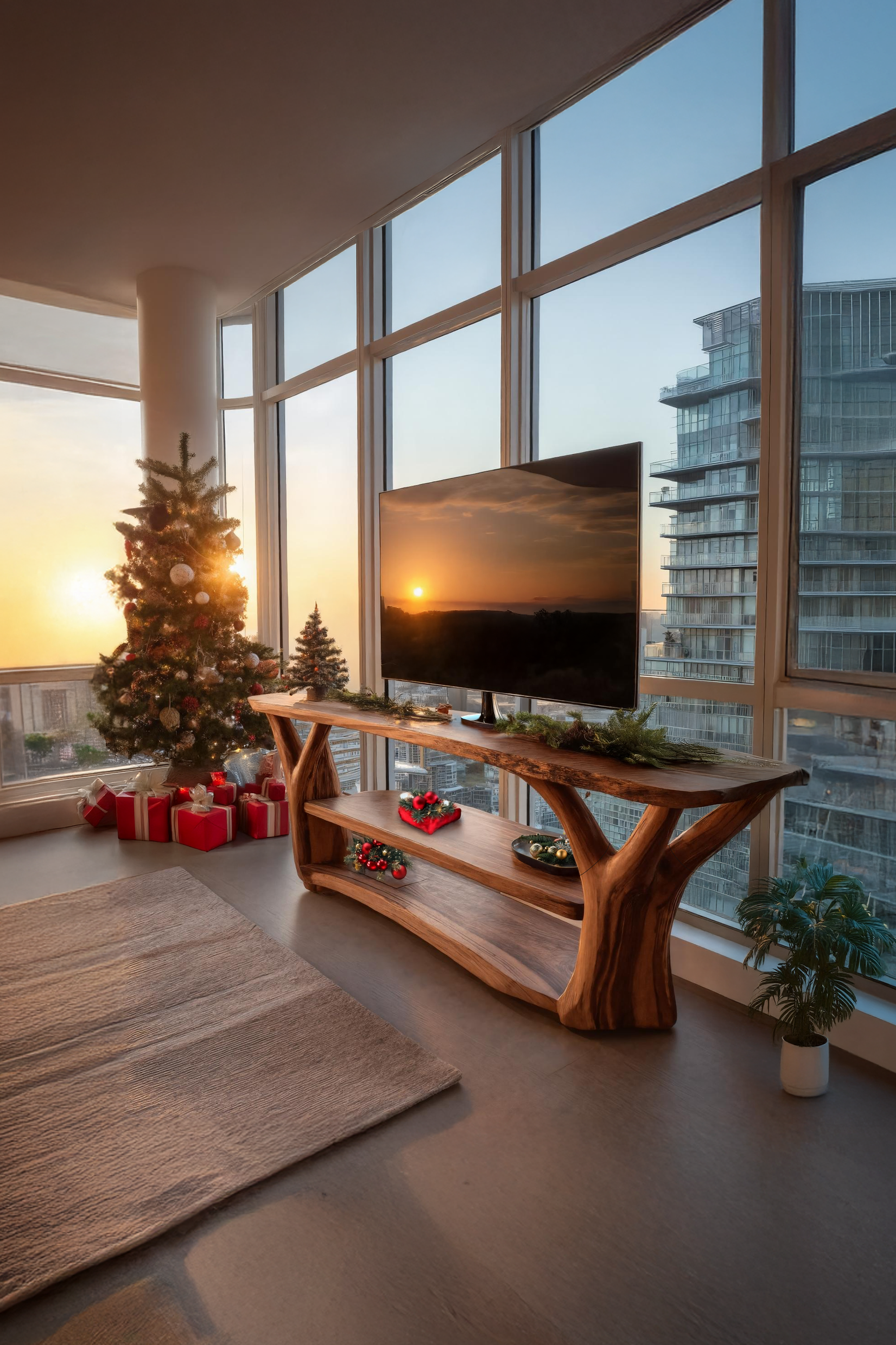 Mid Century Solid Wood TV Console For Christmas Gift Ideas SILDTTRCTV025