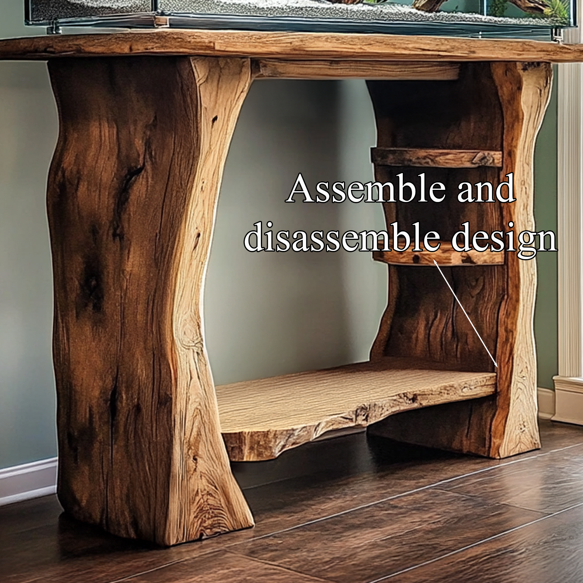 Custom Fish Tank Live Edge Aquarium Decor Living Room Gift SINLWT002
