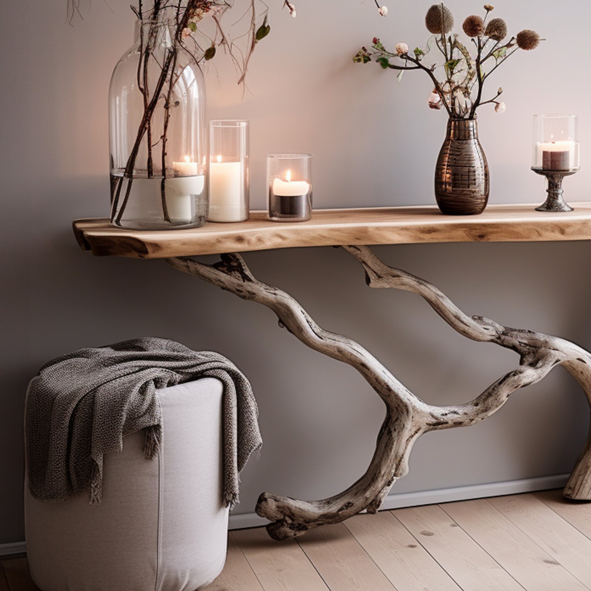 Floating Live Edge Side Table Handcrafted For Natural Spaces SILDTCS010