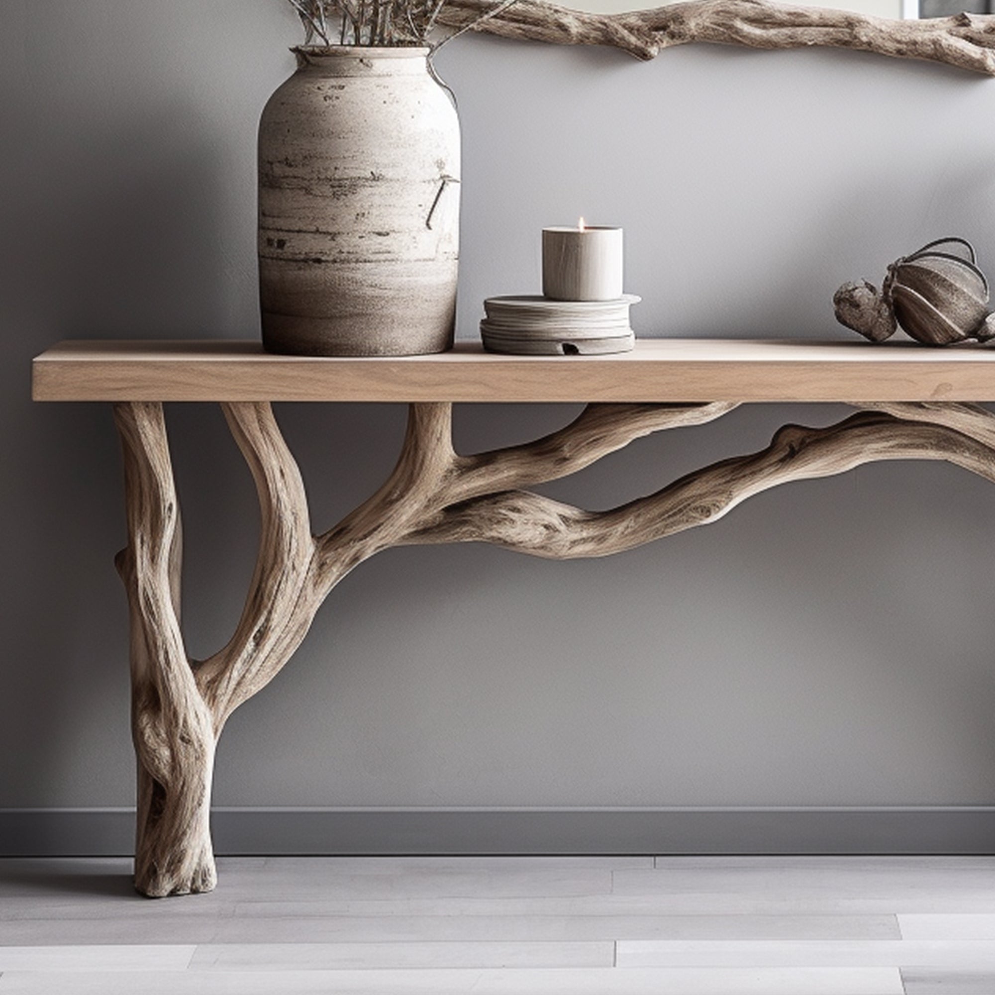 Natural Live Edge Console Table With Handcrafted Quality SILDTCS013