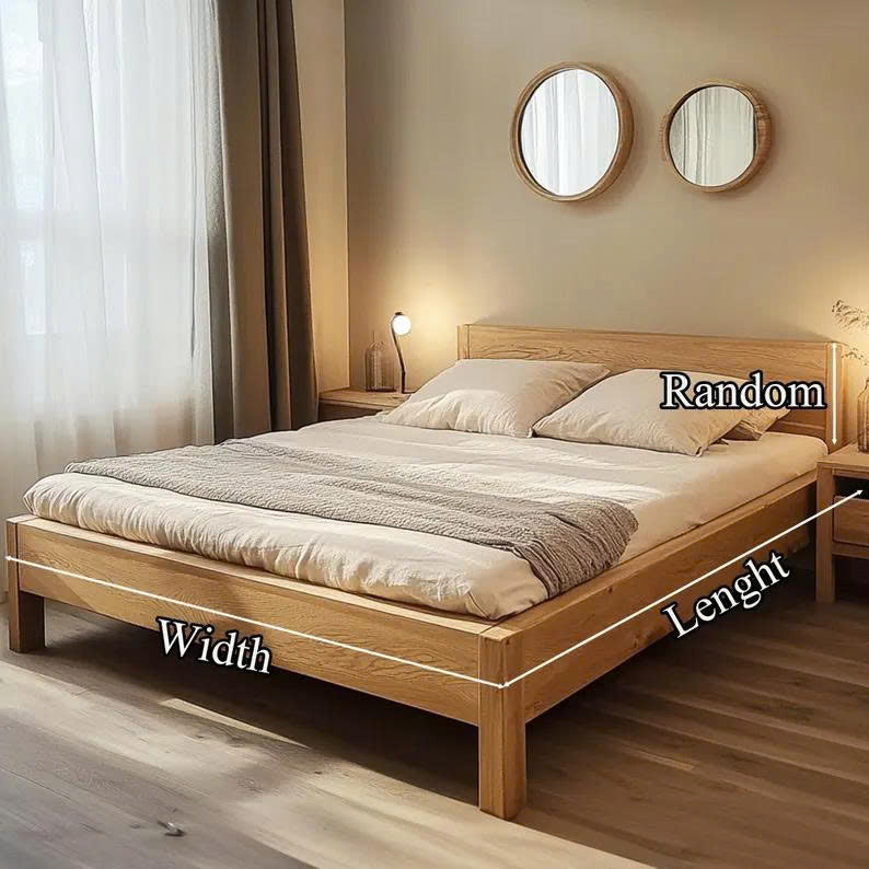 Rustic Bed Frame Wooden Custom Home Decor Home Gifts SINLWB012