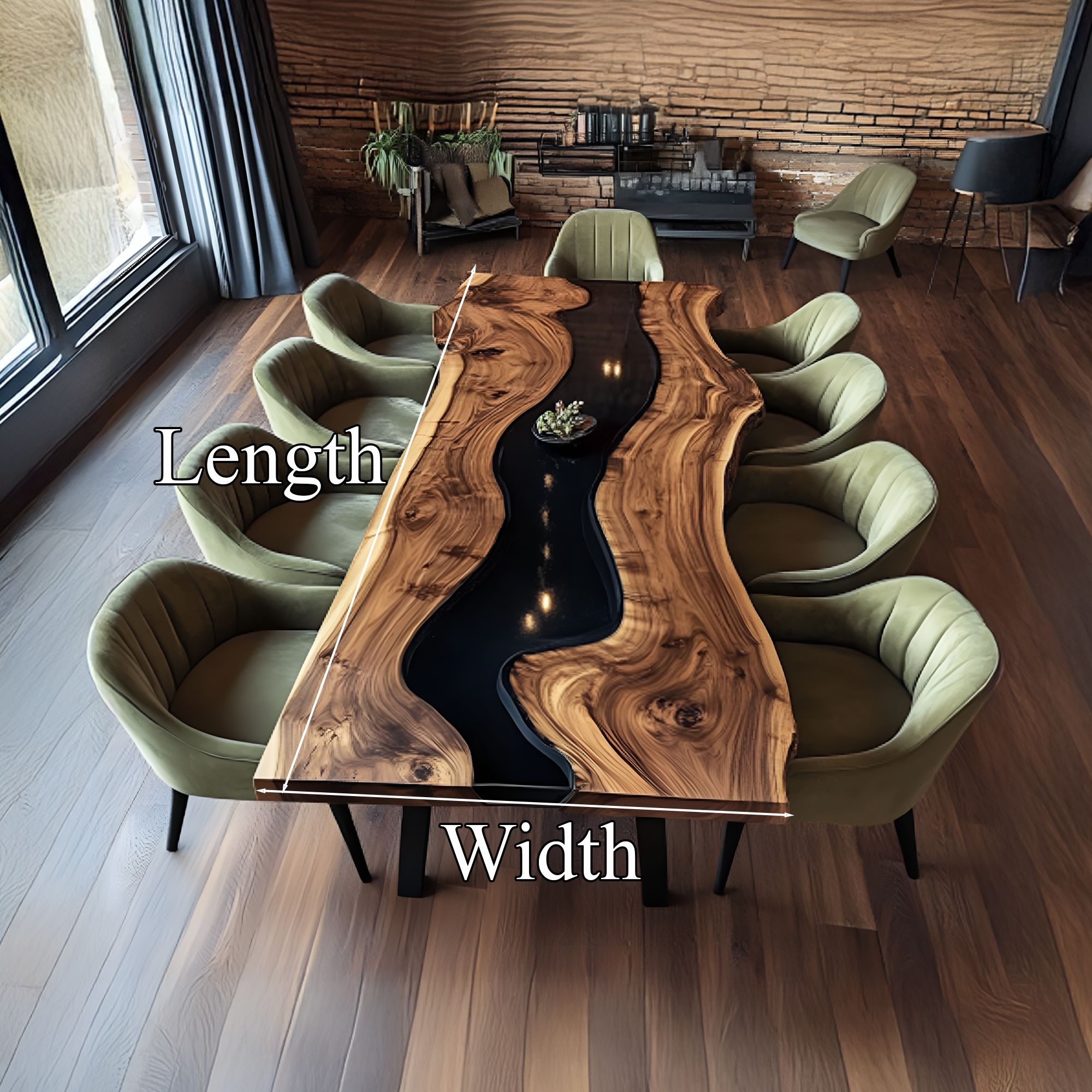 Unique Epoxy Dining Table Handmade Decor Home Gift SINLDT015