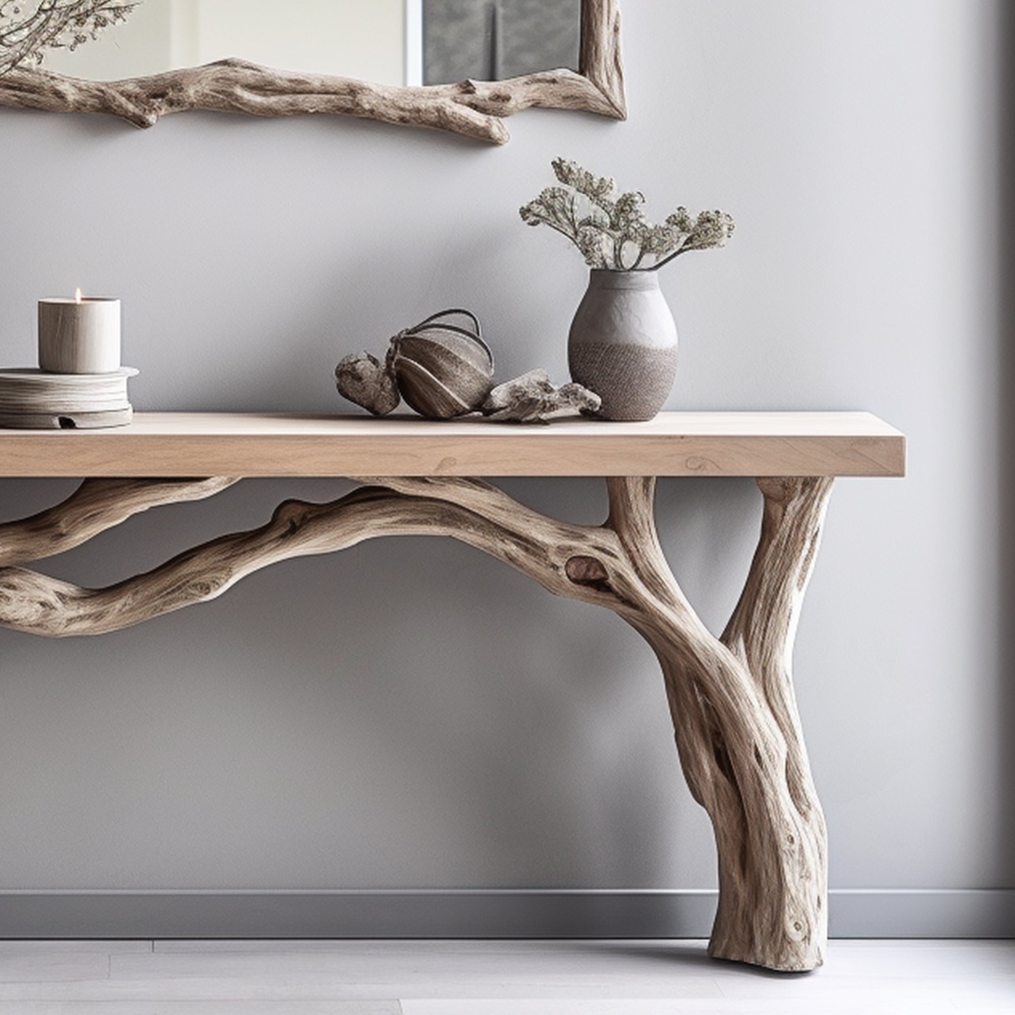Natural Live Edge Console Table With Handcrafted Quality SILDTCS013