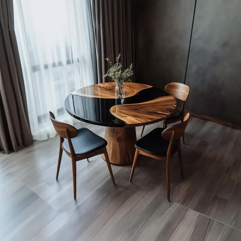 Round Wood Dining Table Home Decor Gift SINLDT019