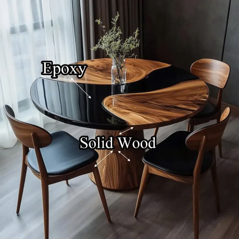 Round Wood Dining Table Home Decor Gift SINLDT019