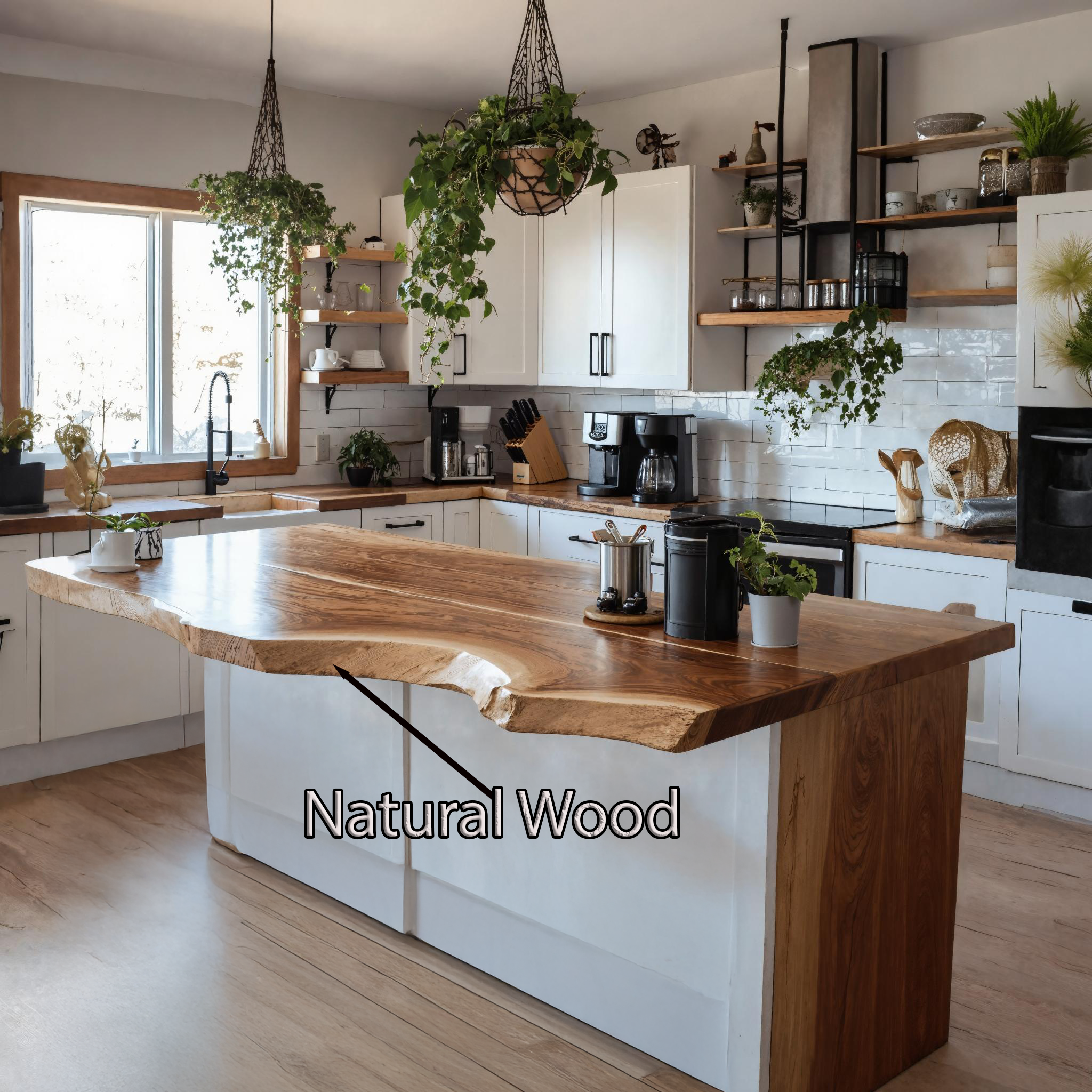 Rustic Solid Wood Kitchen Tabletop For Cozy Kitchen Decor SILDTKCT002