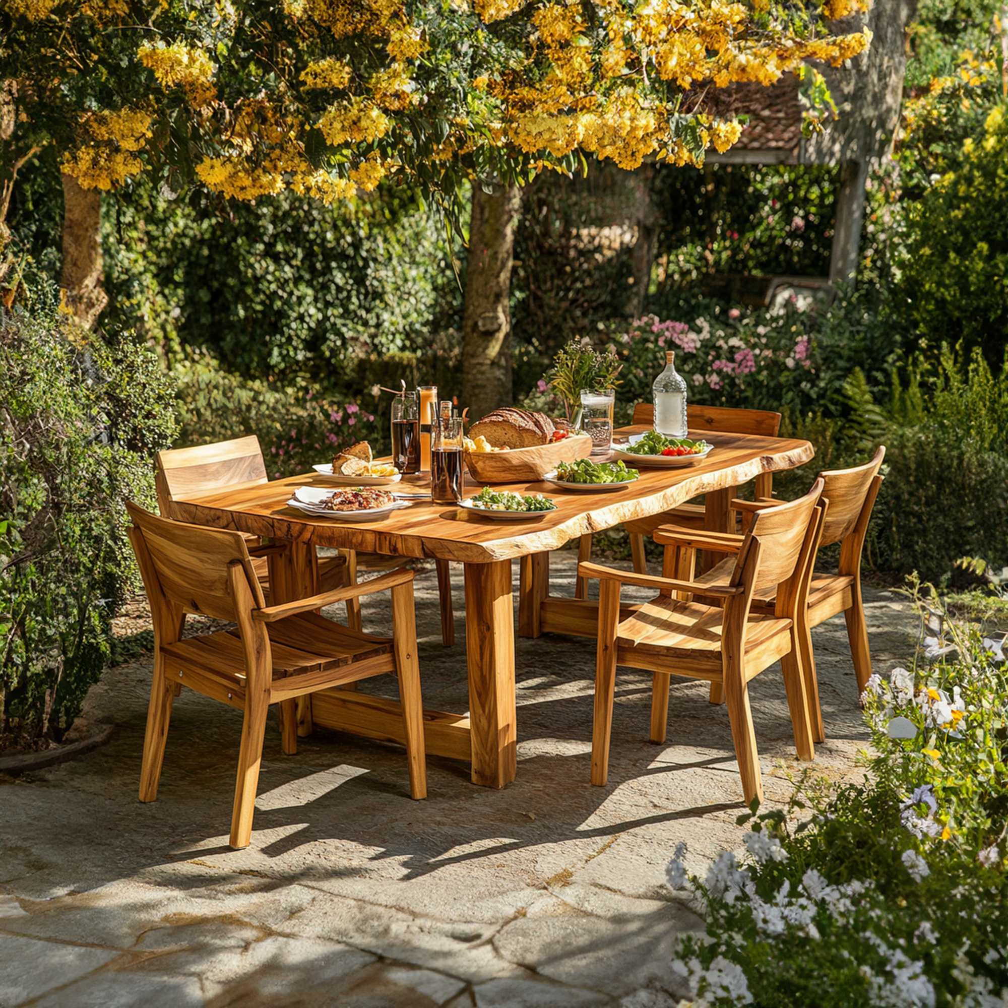 Garden Table and Chair Set Handmade Decor Garden Gift SINLDT014