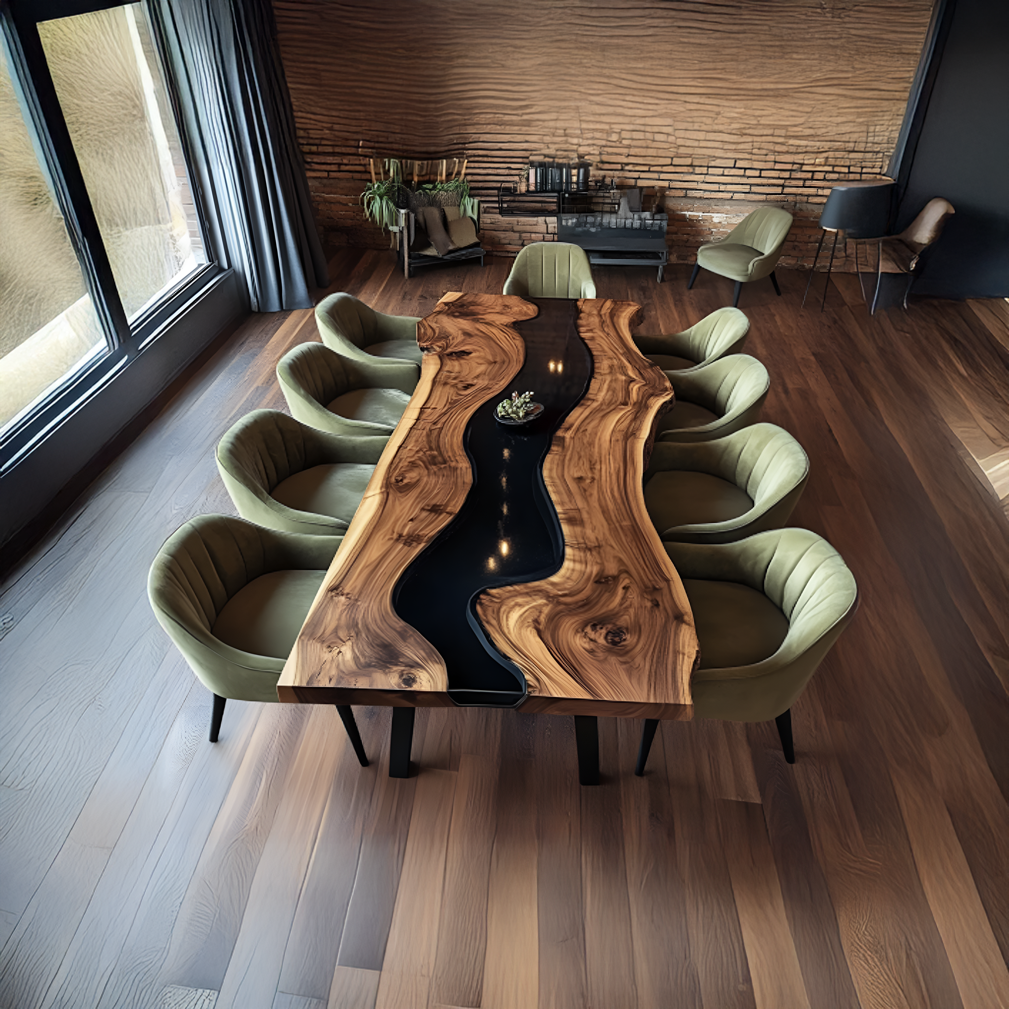 Unique Epoxy Dining Table Handmade Decor Home Gift SINLDT015