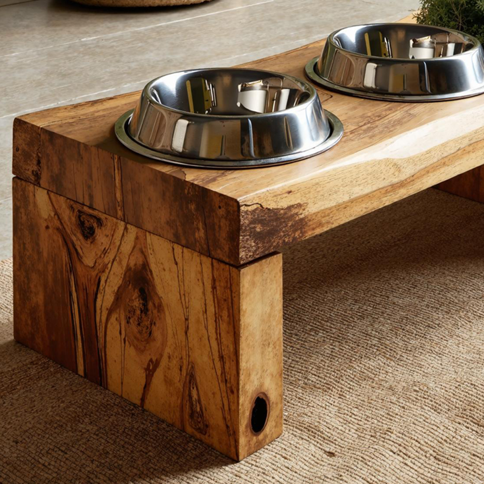 Mid Century Dog Bowl Stand Modern Pet Home SILDTDBS004