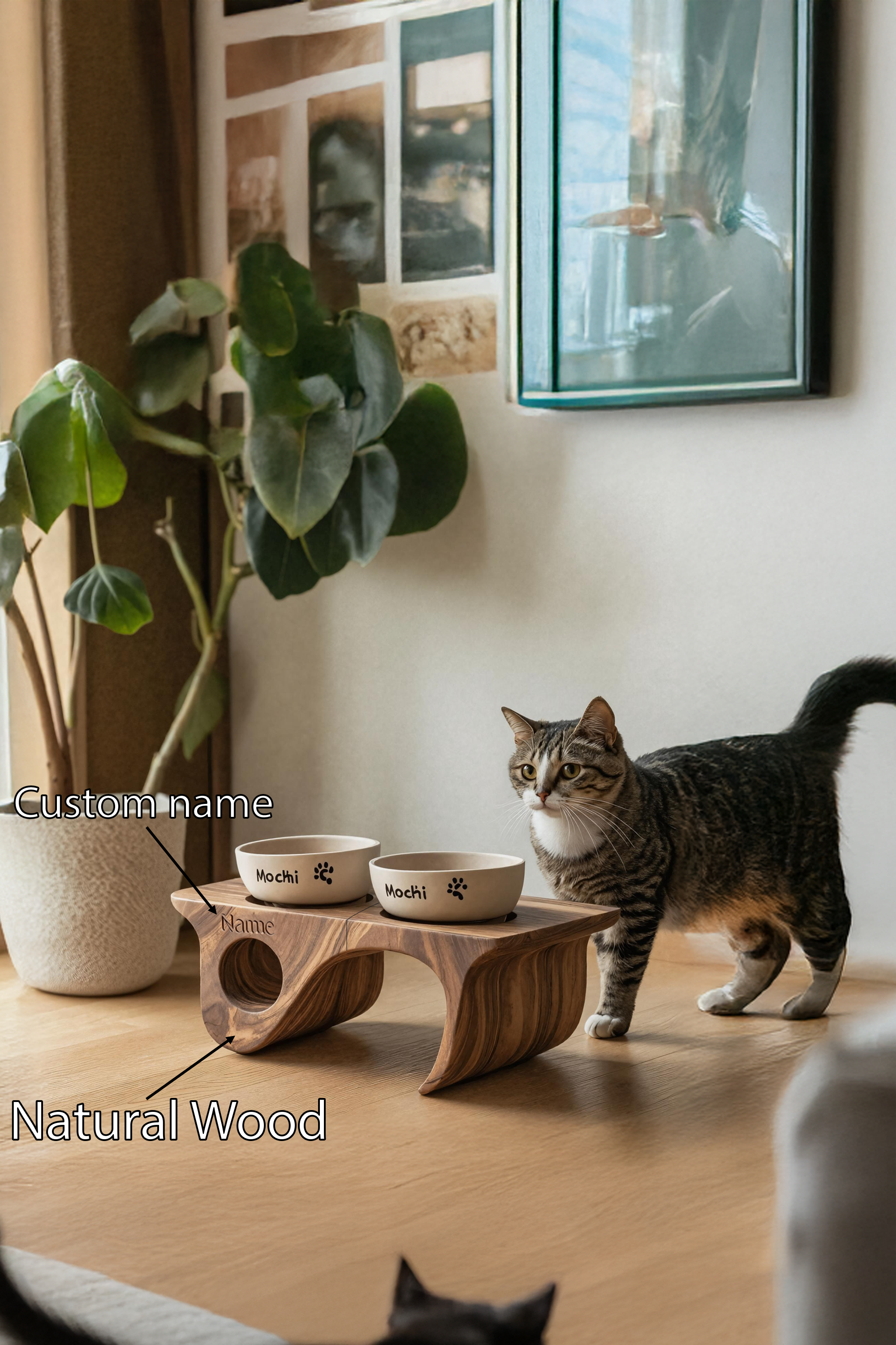 Farmhouse Pet Food Stand Handmade For Dogs SILDTTRDBS006