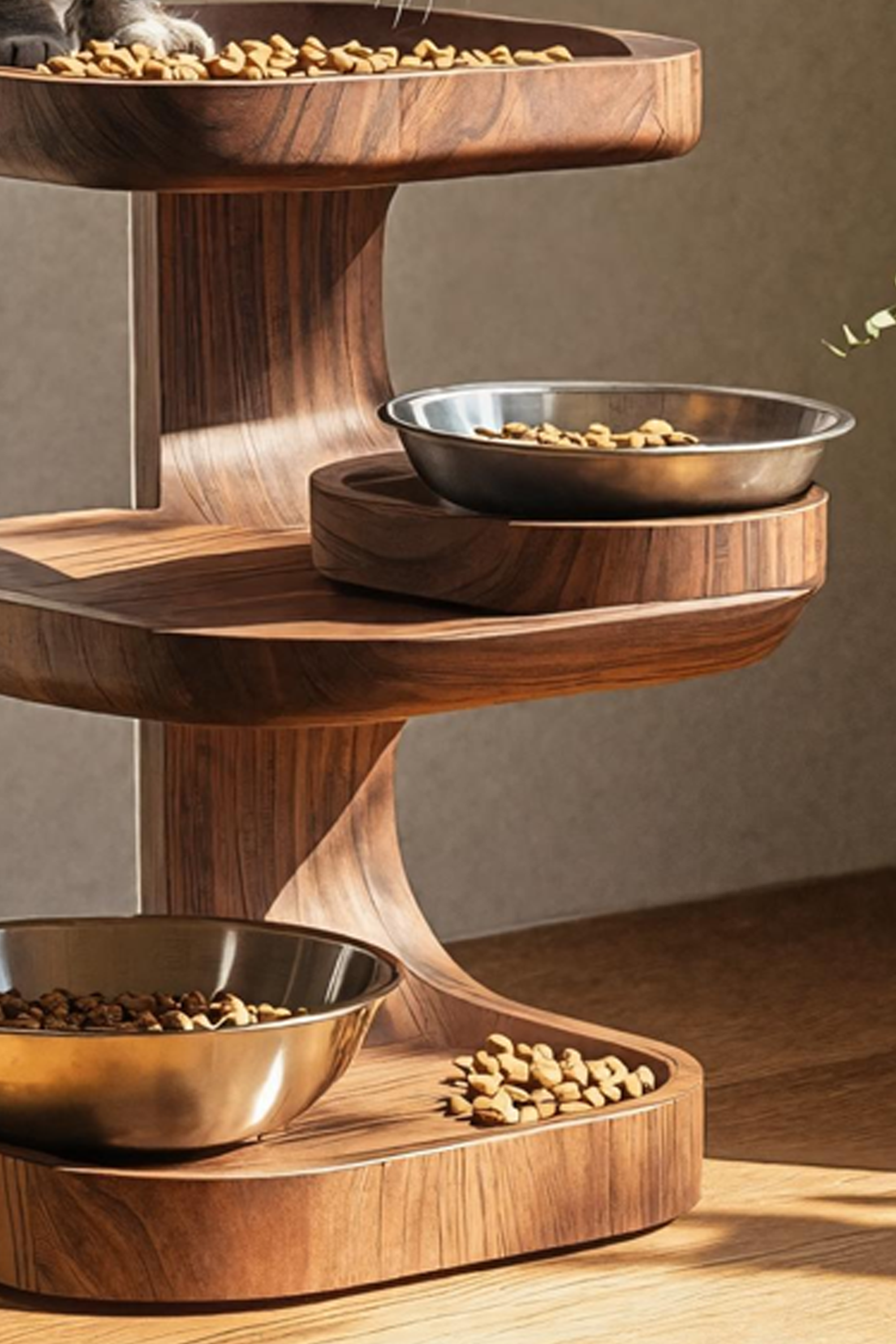 Handcrafted Dog Feeding Stand For Kitchen Design SILDTTNDBS004