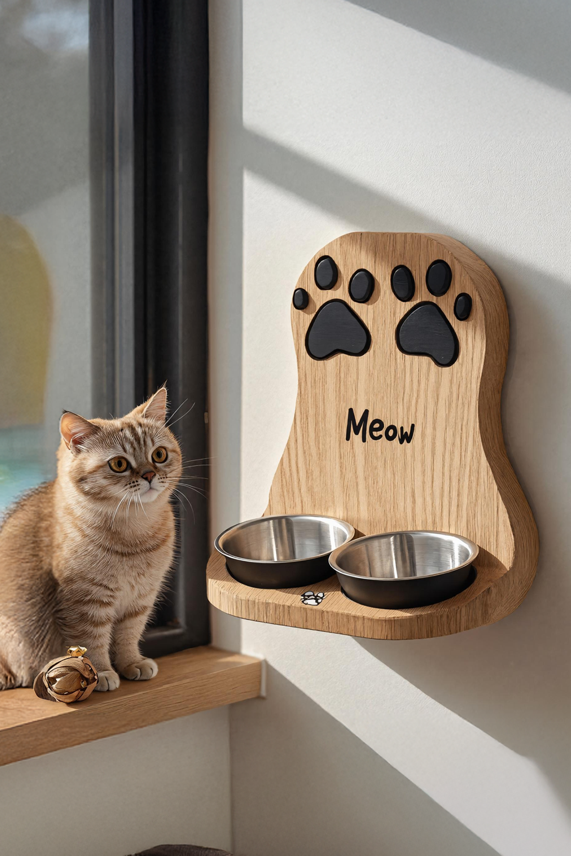 Handmade Dog Feeding Station Farmhouse Style SILDTTRDBS008