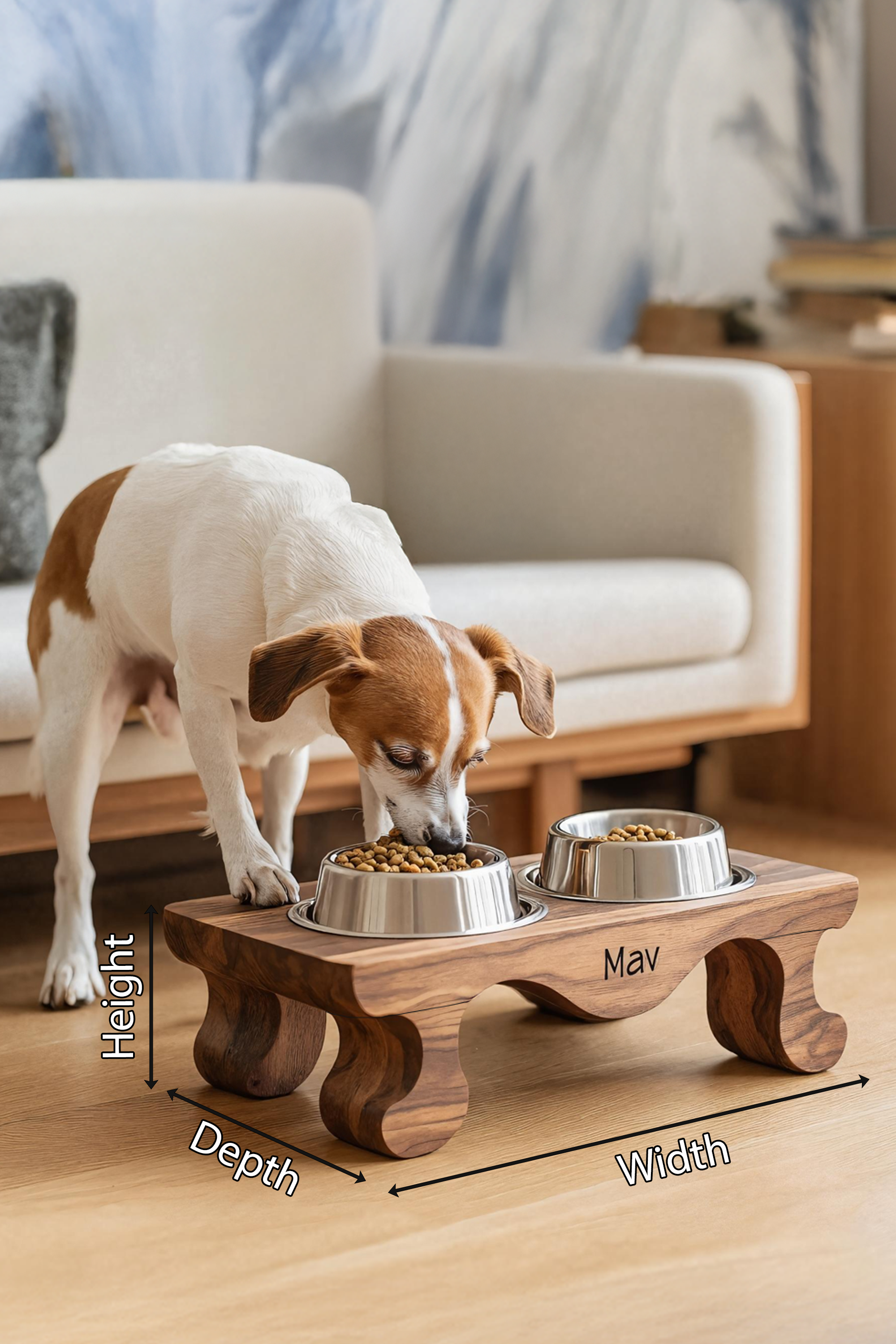 Handcrafted Feeding Stand For Dog Kitchen Corner SILDTTNDBS010