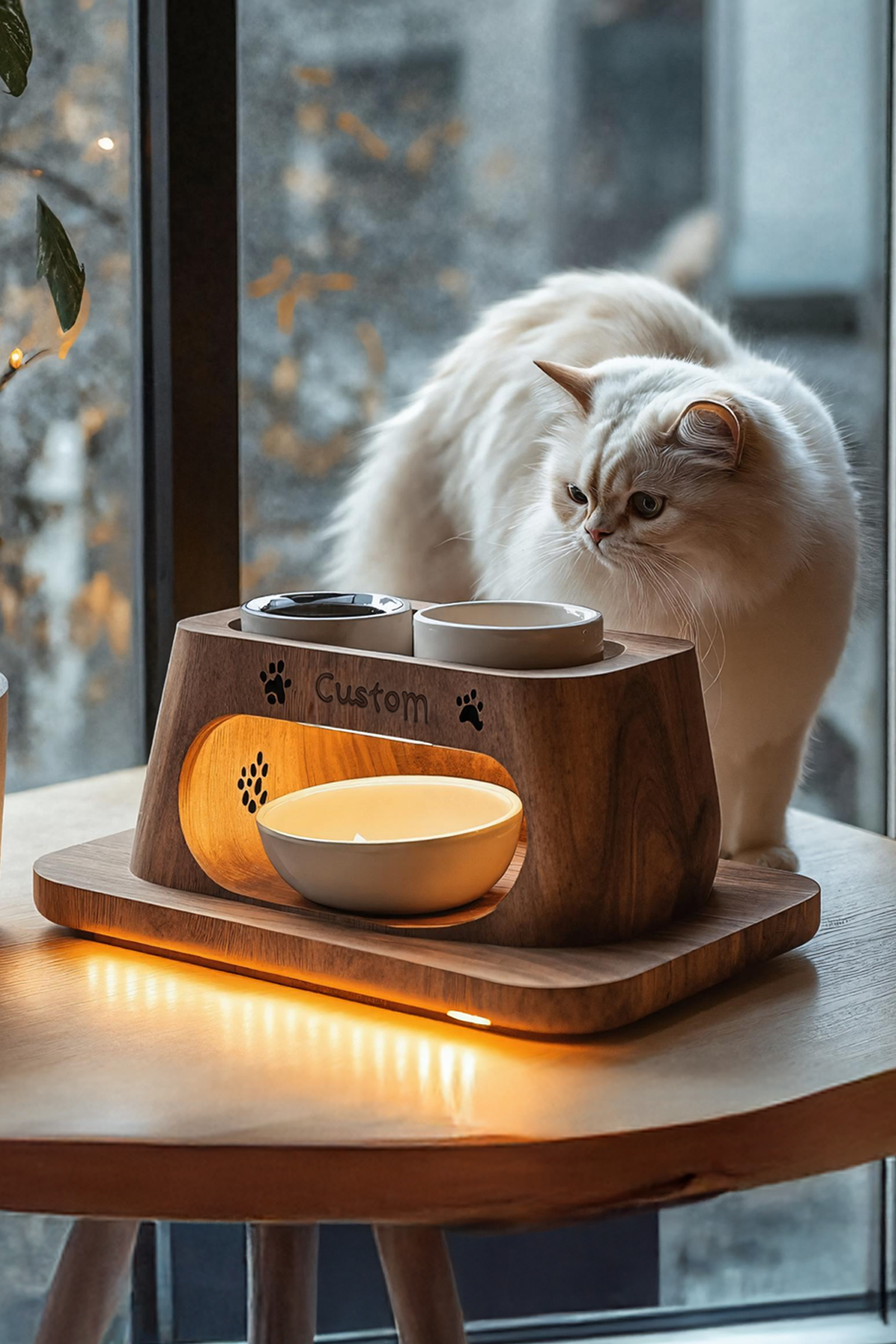 Rustic Handmade Pet Feeding Stand For Home Use SILDTTRDBS004