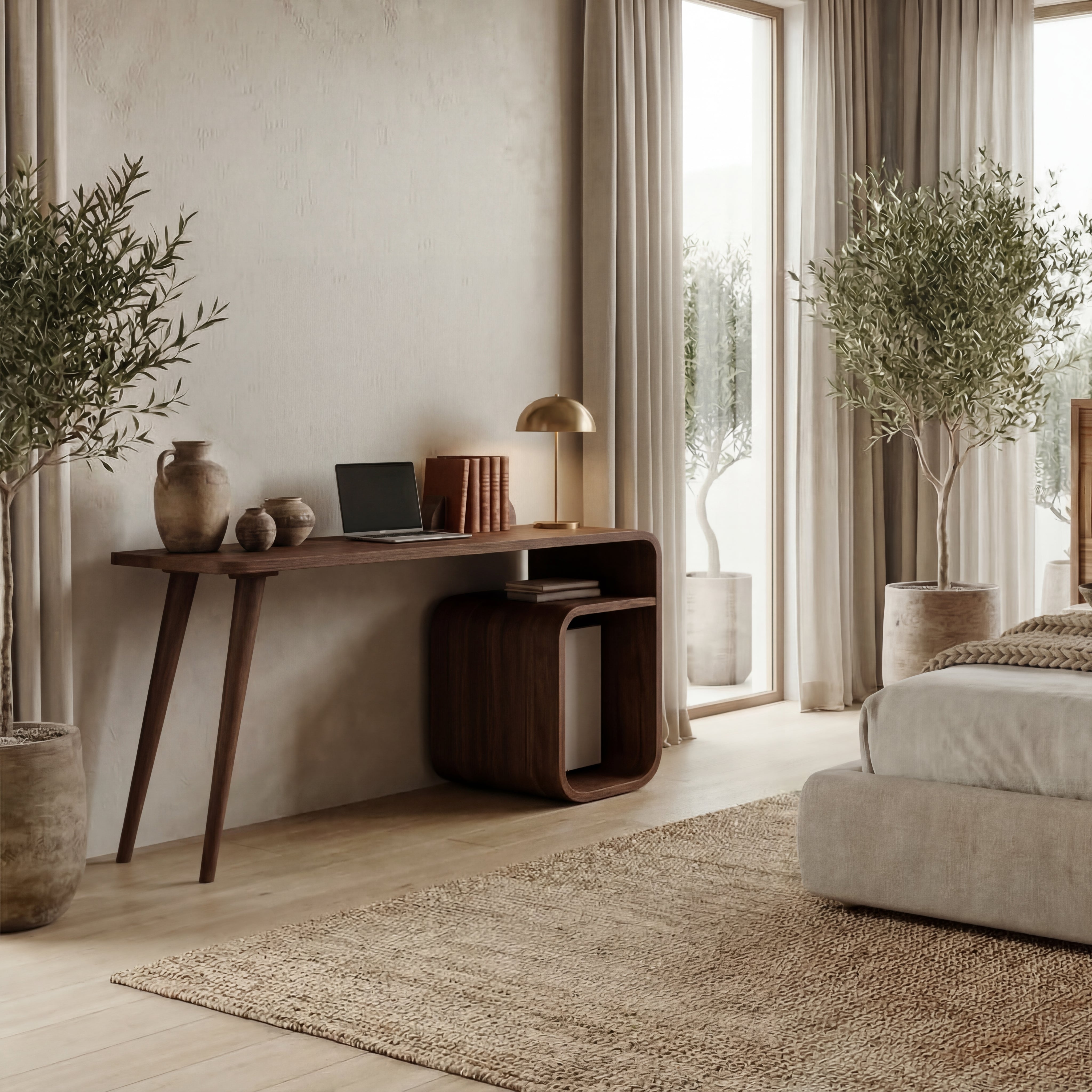 Japandi Writing Desk For Home Office And Bedroom SINLSADK093