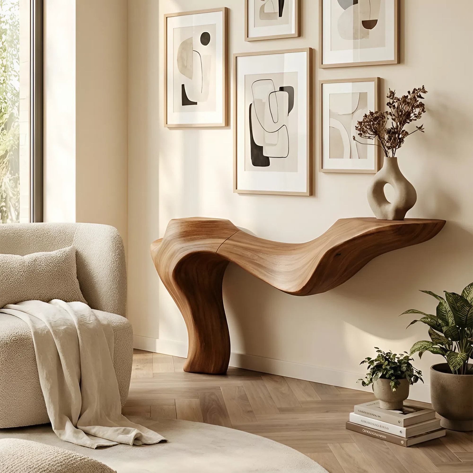 Rustic Live Edge Console Table For Entryway Design Ideas SILDTTNCS001