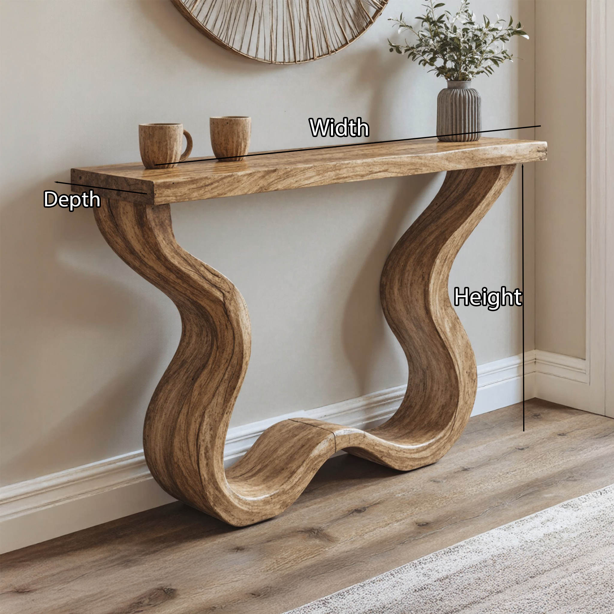 Rustic Console Table Entry Side Table SILDTCS134