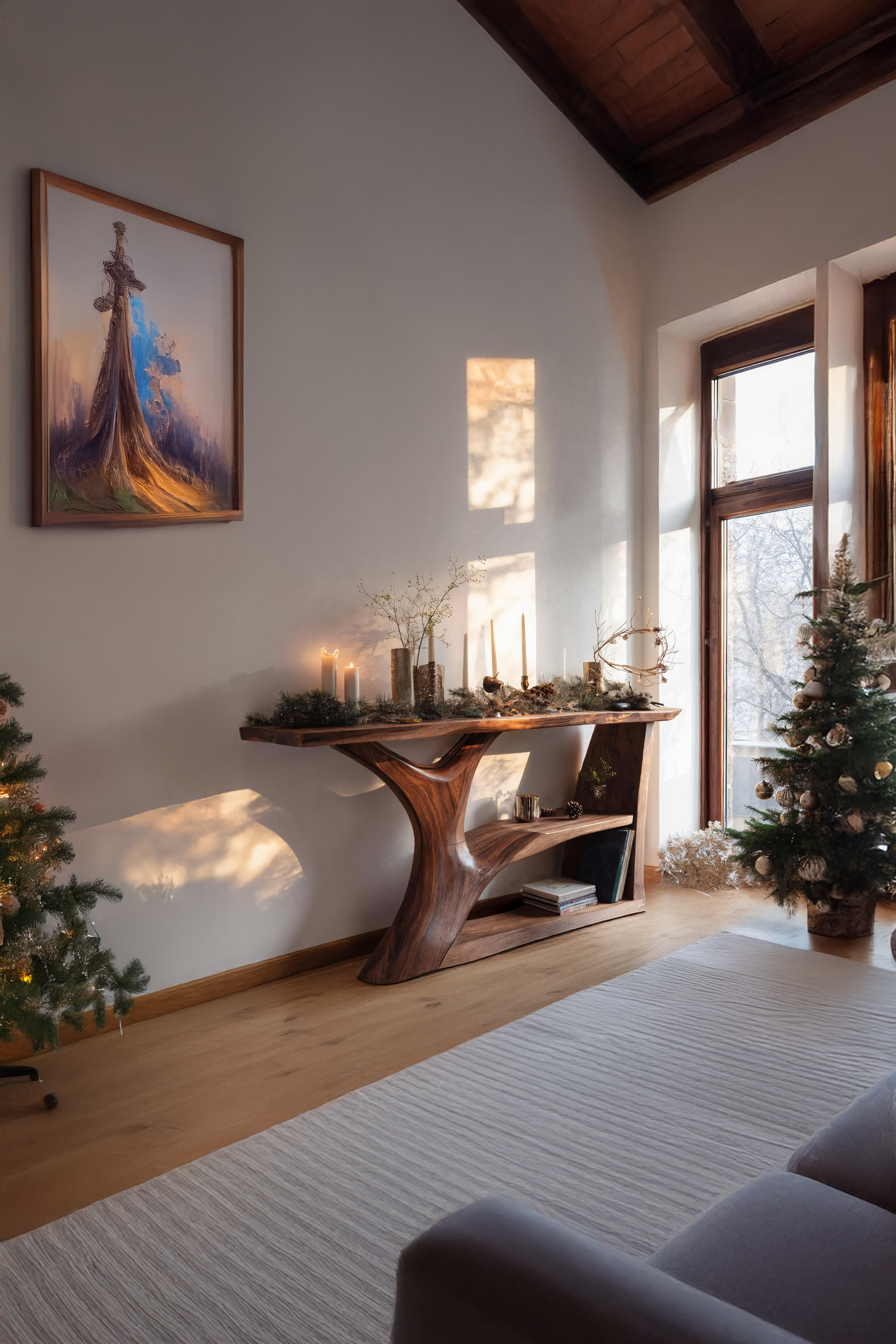 Modern Wooden Console Table For Holiday Living Room Furniture SILDTTNCSC007