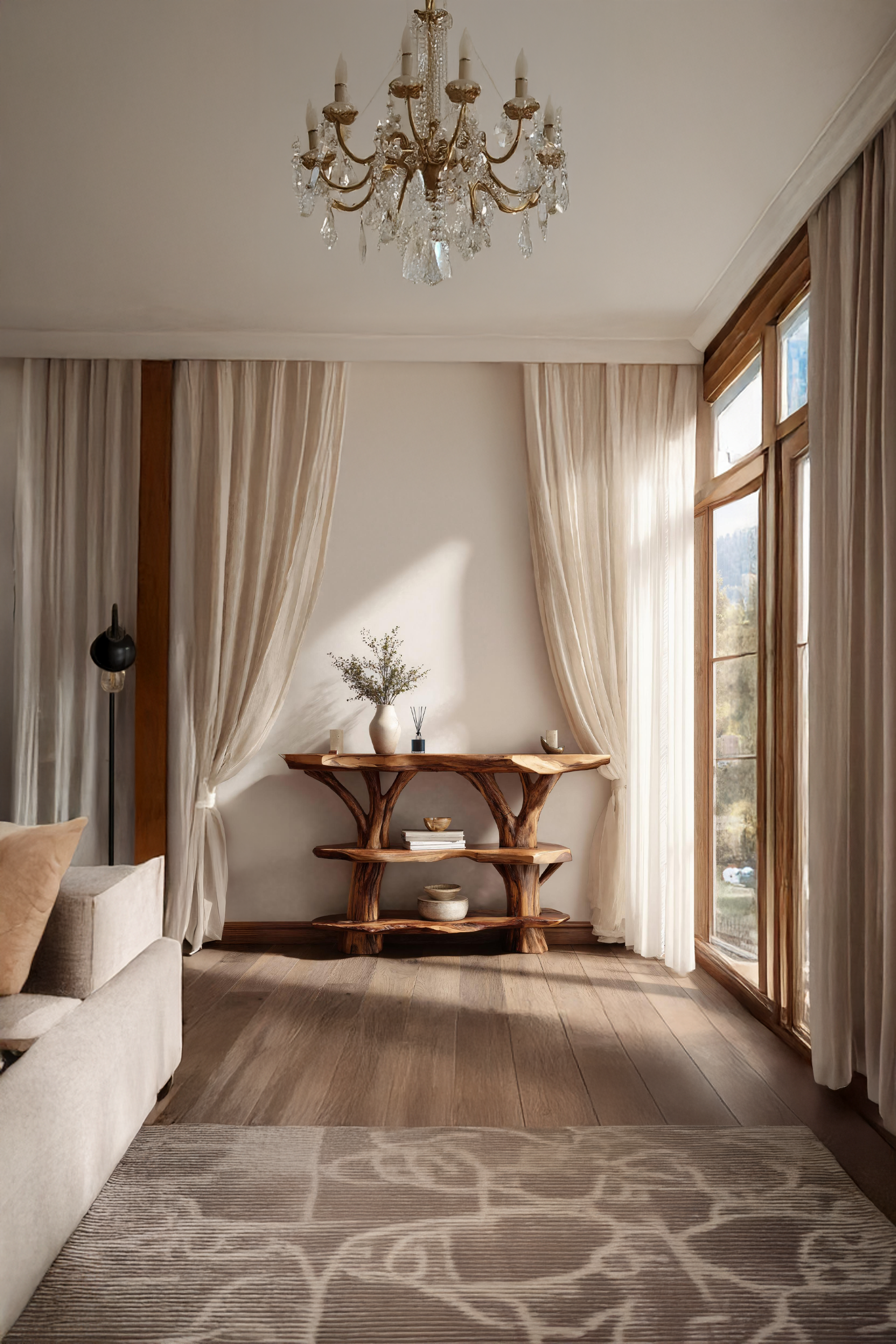 Farmhouse Wooden Live Edge Console Table For Entryway Country Furniture SILDTTNCS042