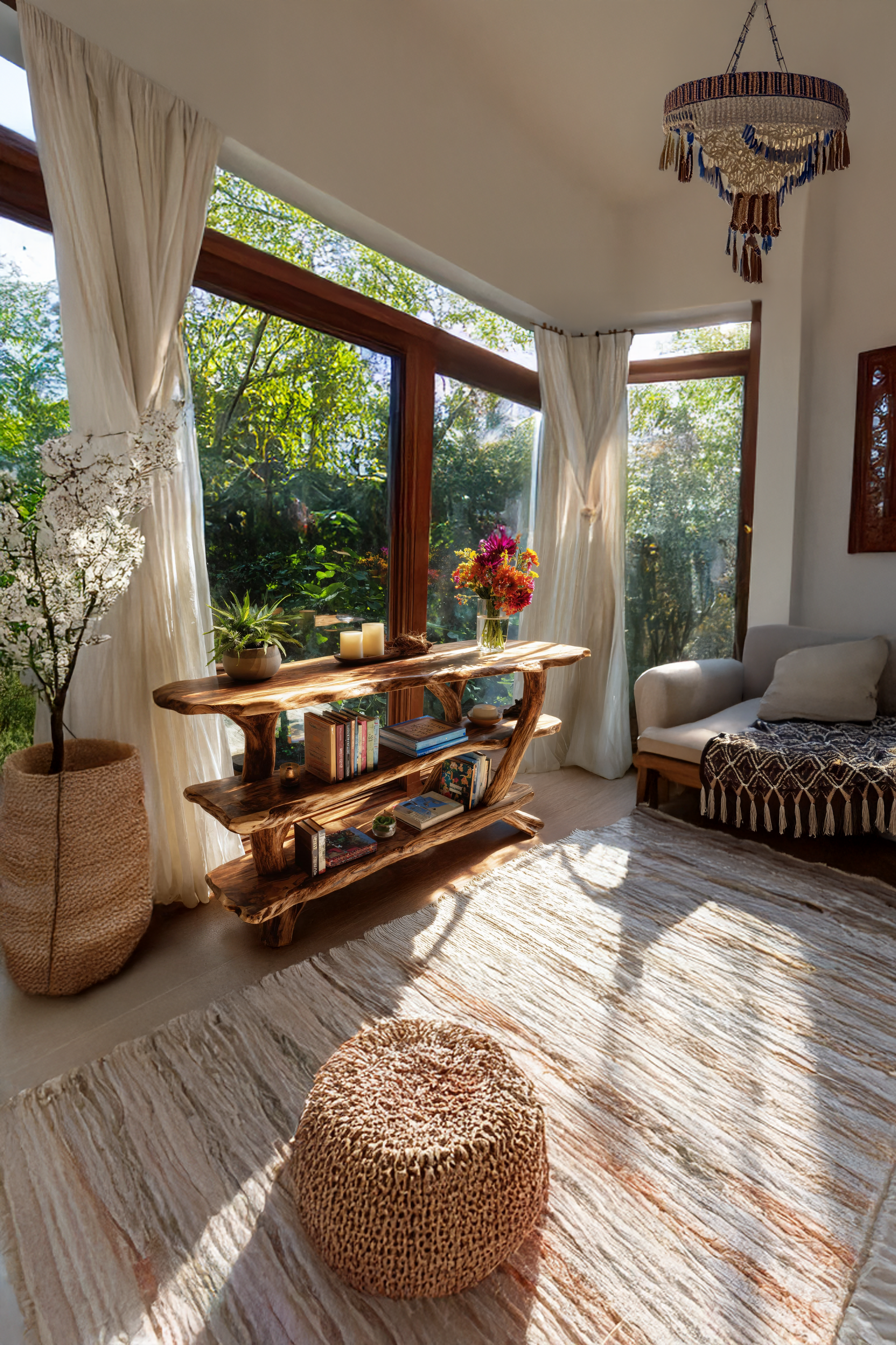 Mid Century Wooden Live Edge Console Table For Stylish Furniture Decor SILDTTNCS068