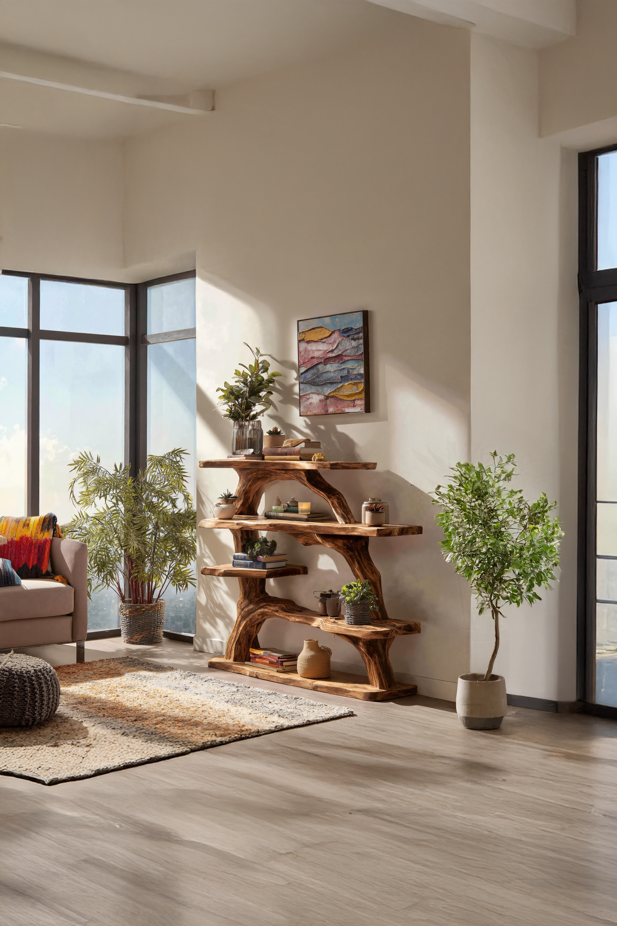 Handcrafted Wooden Live Edge Console Table For Luxury Living Room Decor SILDTTNCS046