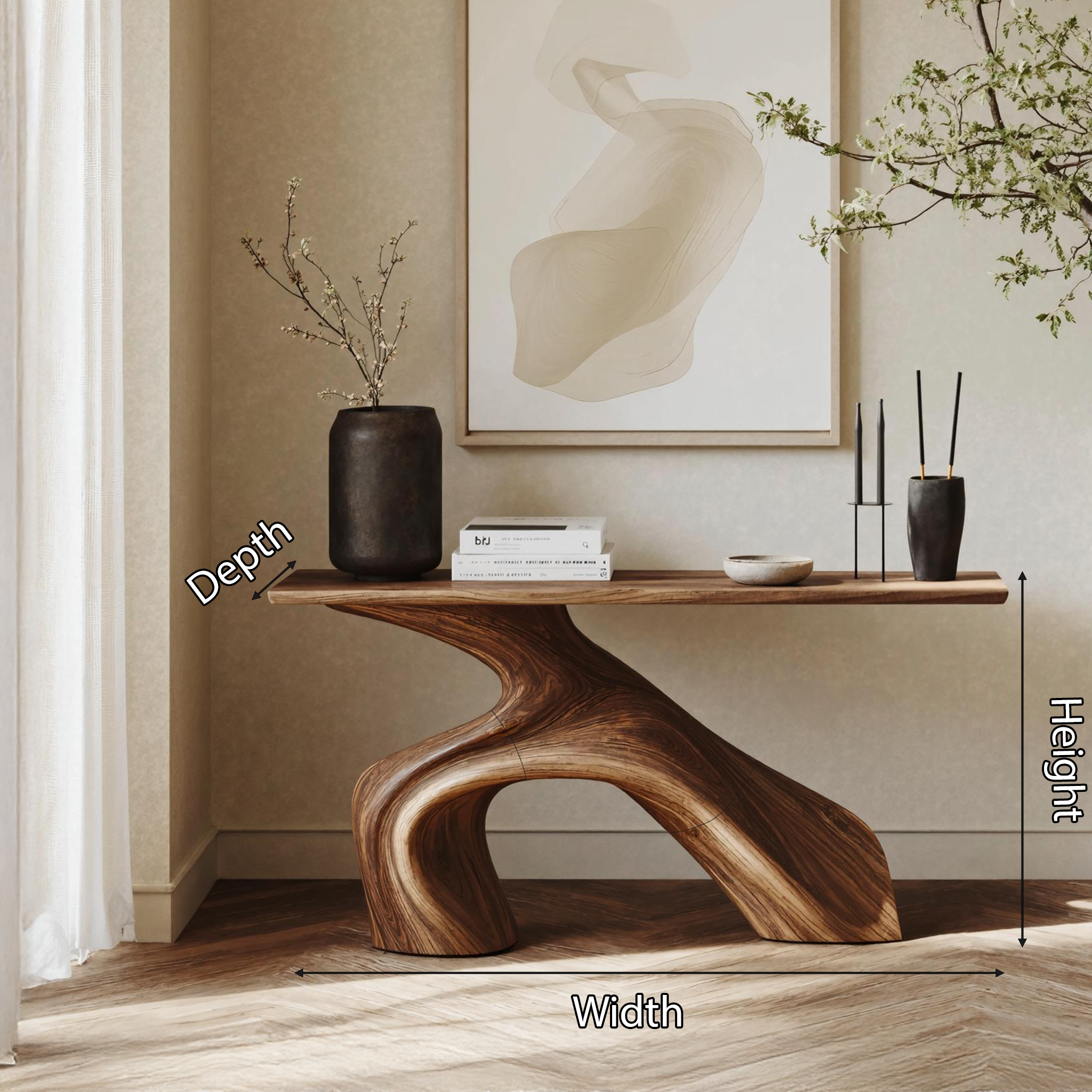 Farmhouse Live Edge Console Table Entryway Decor SILDTTNCS213
