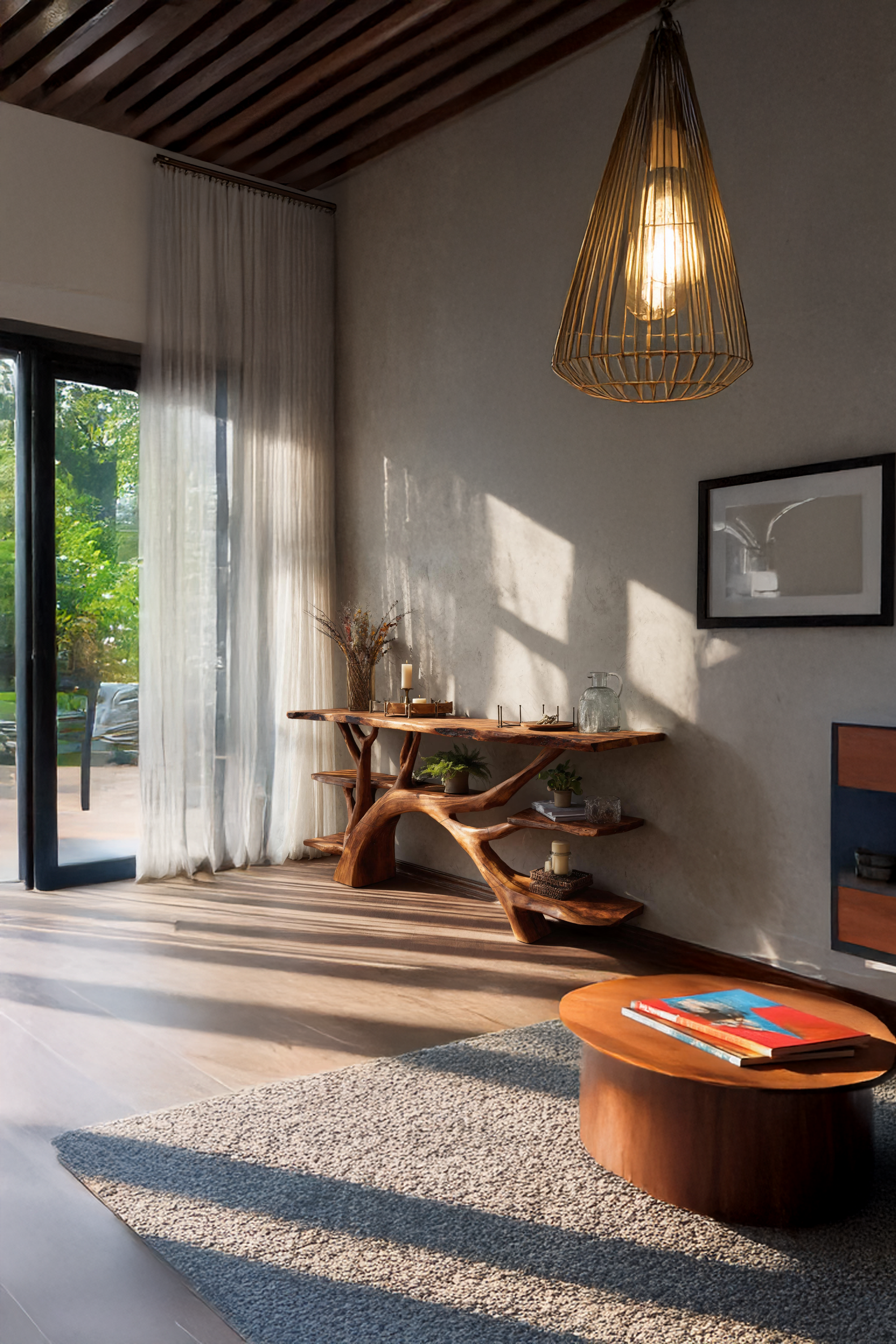 Mid Century Solid Wood Console Table For Modern Home Furniture Decor SILDTTNCS056