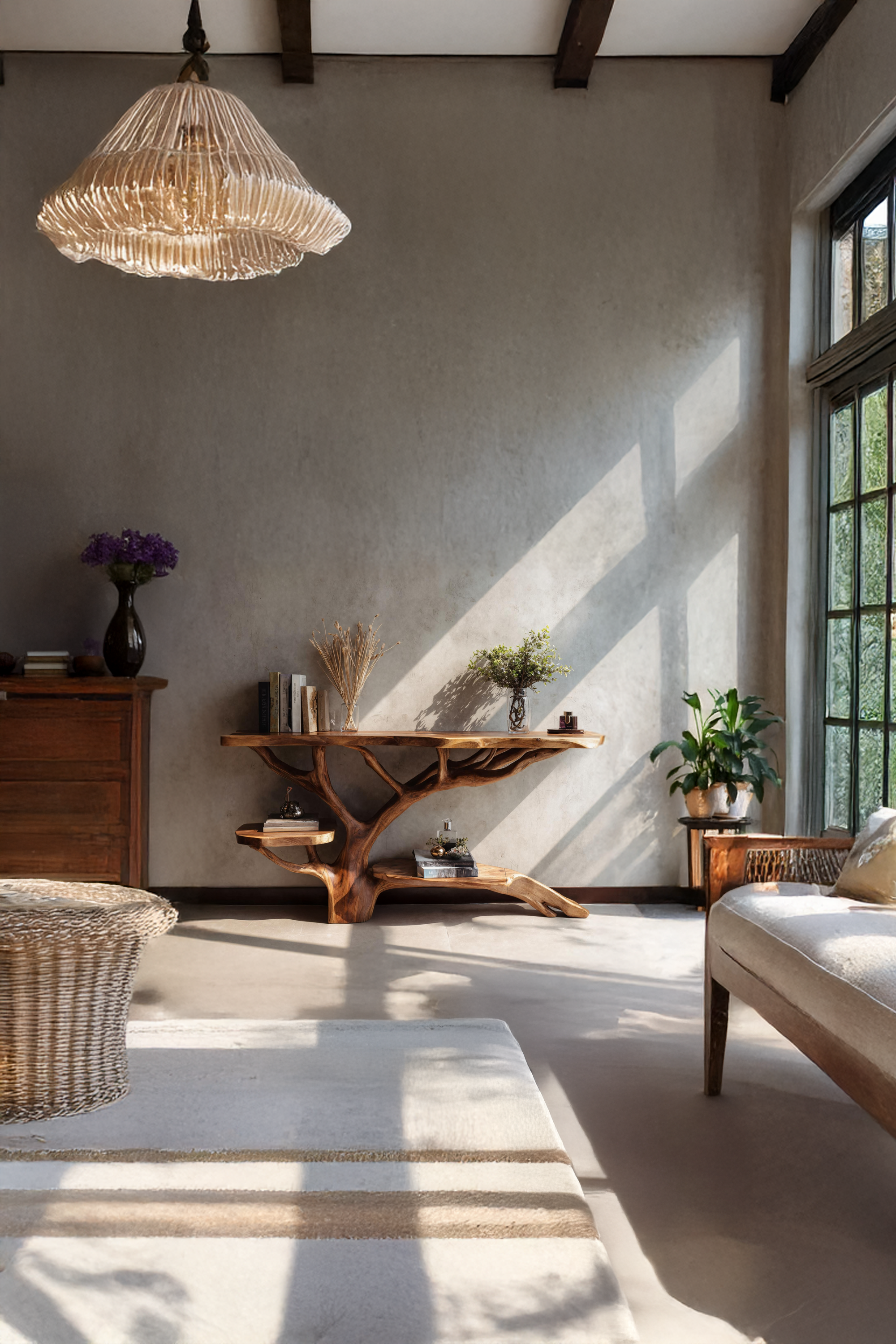 Farmhouse Solid Wood Console Table For Cozy Rustic Home Interior SILDTTNCS030