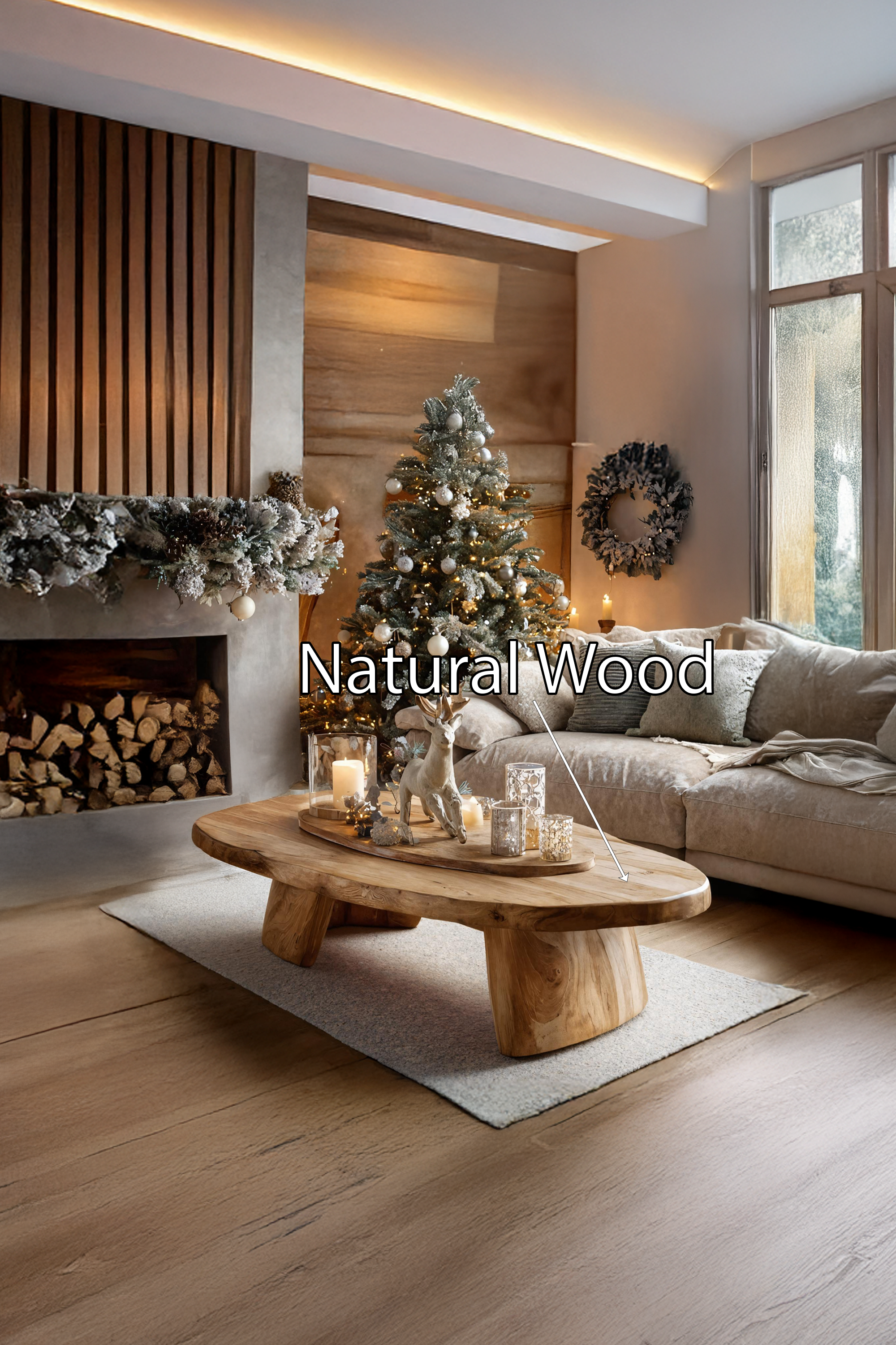 Mid Century Wooden Coffee Table For Holiday Living Room Decor SILDTTRCCF012