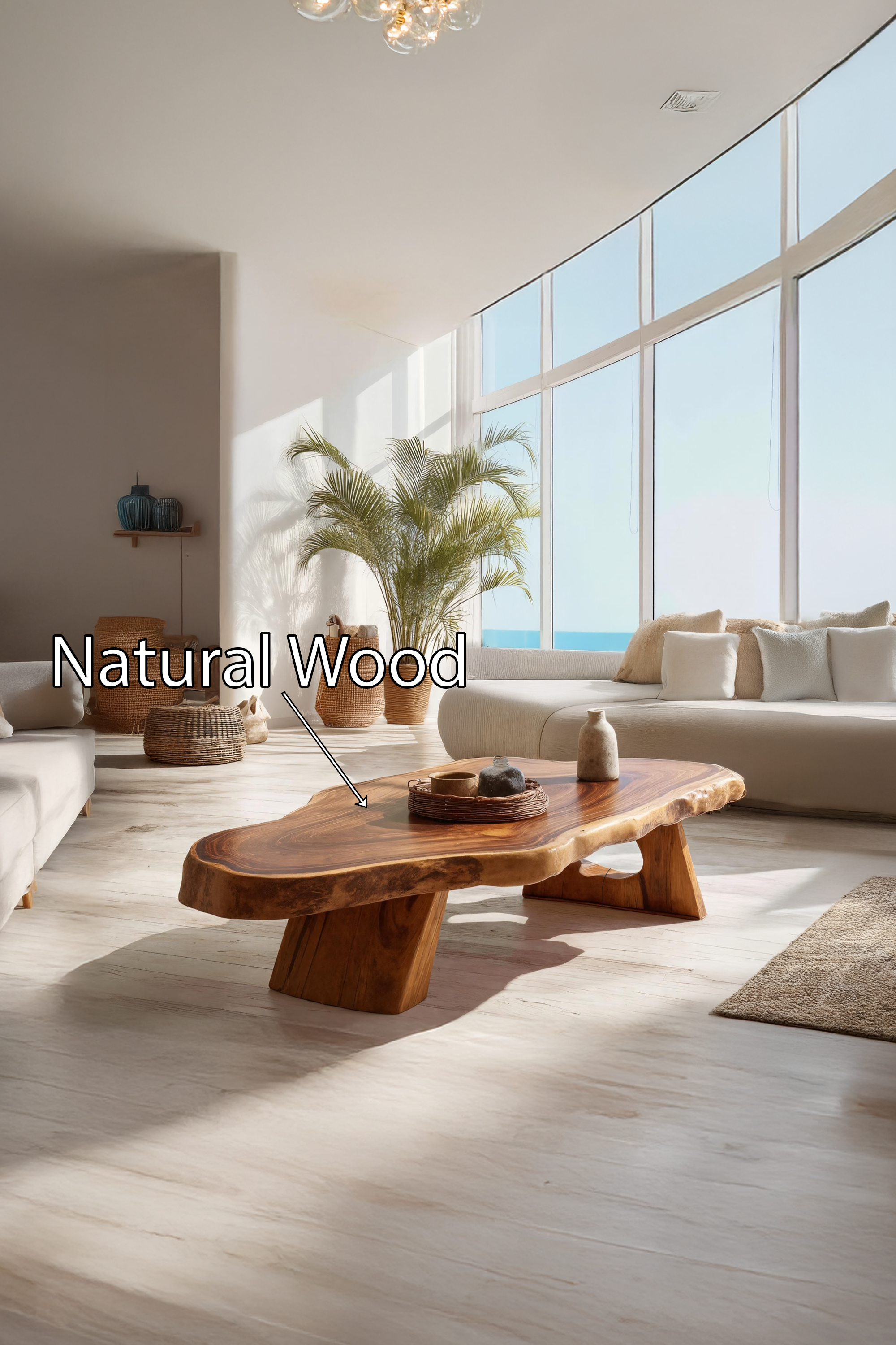 Handcrafted Wooden Live Edge Coffee Table For Living Room SILDTTRCF034