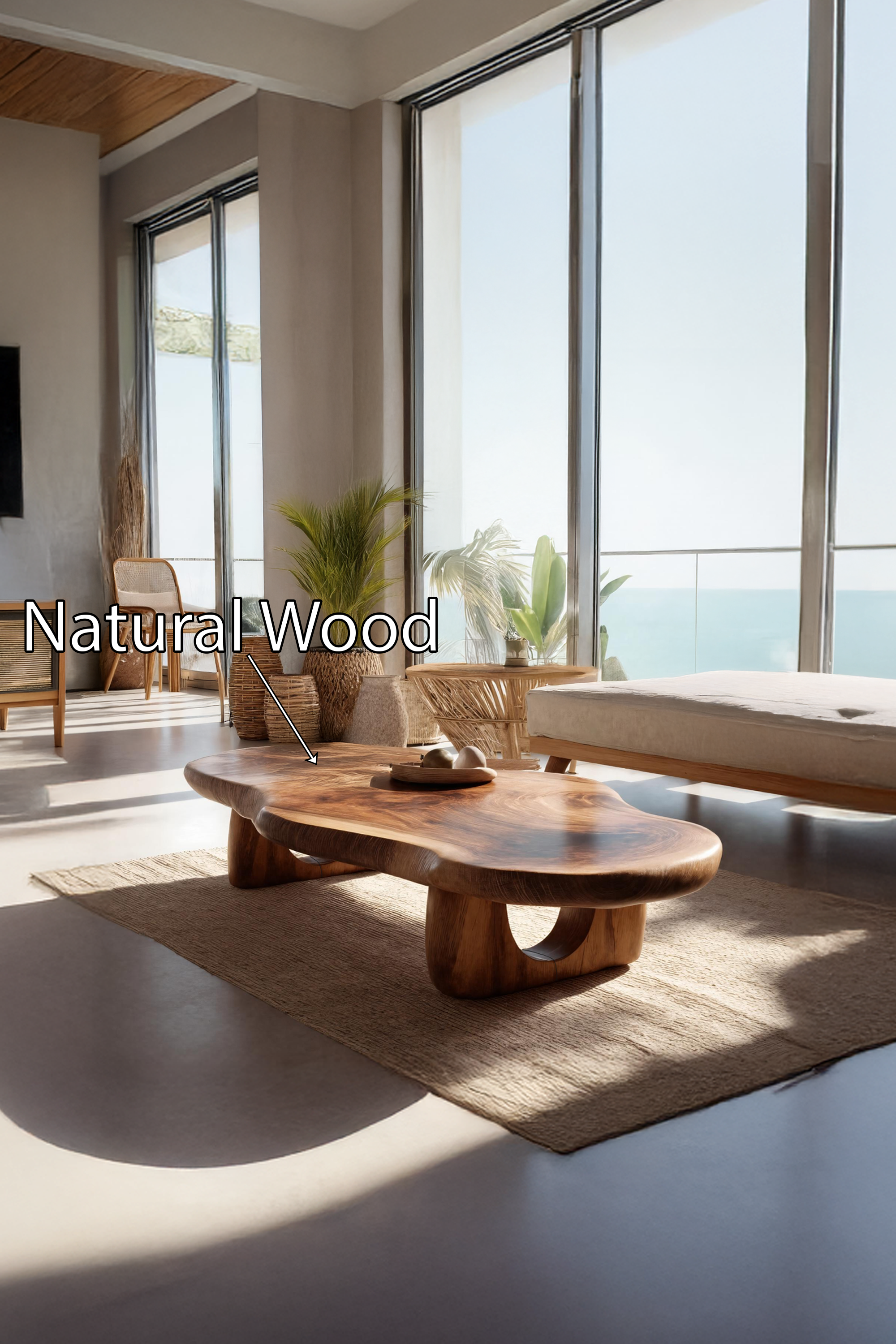 Modern Live Edge Coffee Table Solid Wood For Entryway Style SILDTTRCF032