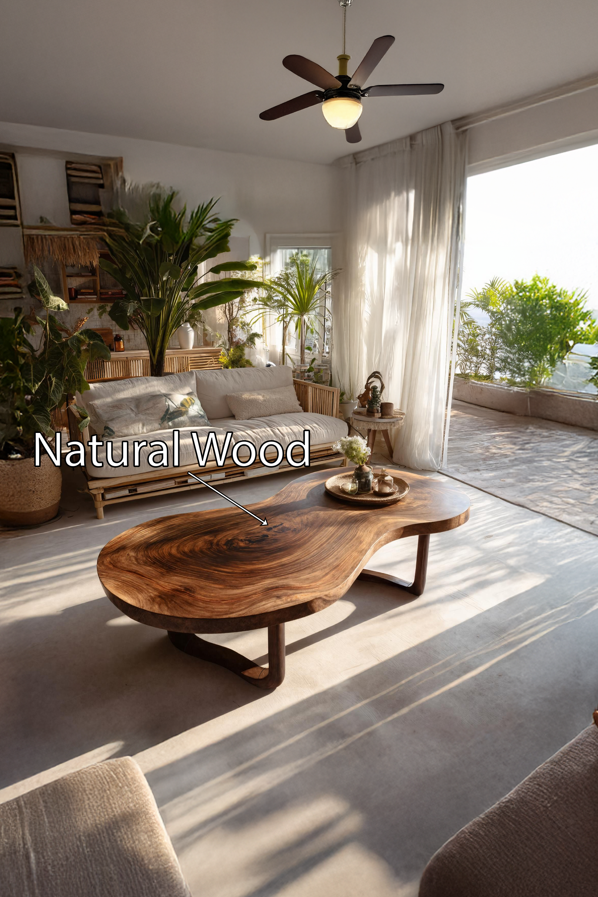 Rustic Wooden Live Edge Coffee Table For Furniture Decor SILDTTRCF031