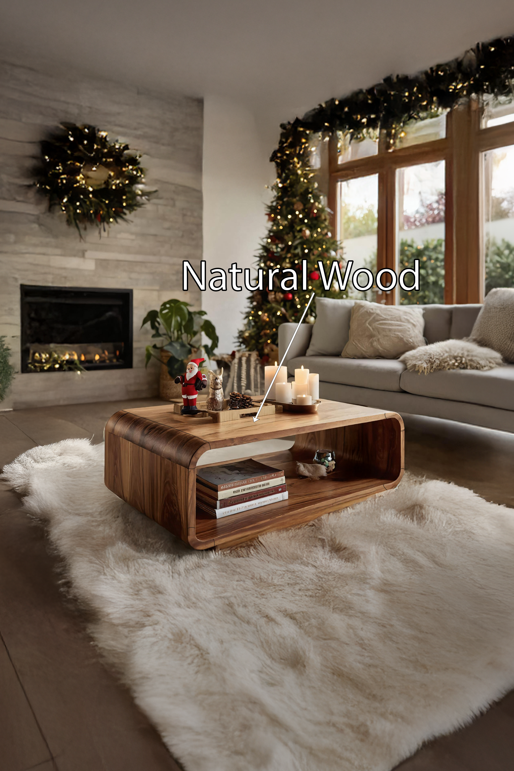 Rustic Farmhouse Coffee Table For Holiday Living Room Decoration SILDTTRCCF015