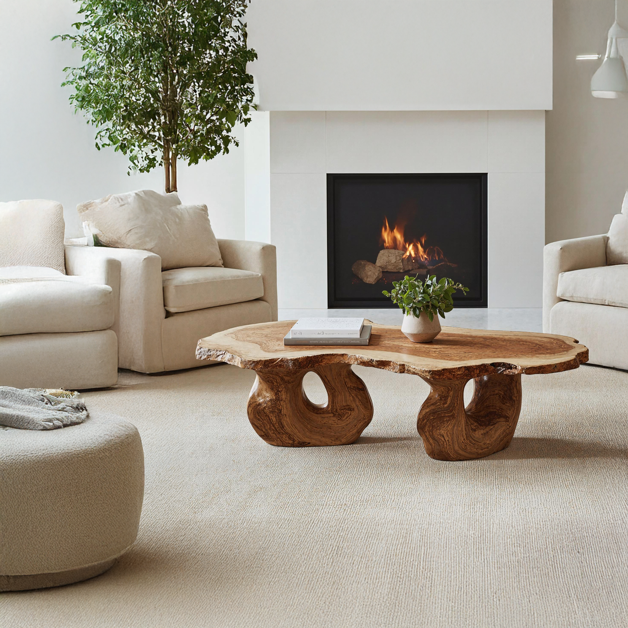 Minimalist Wood Coffee Table For Small Space Living Rooms SILDTCF098
