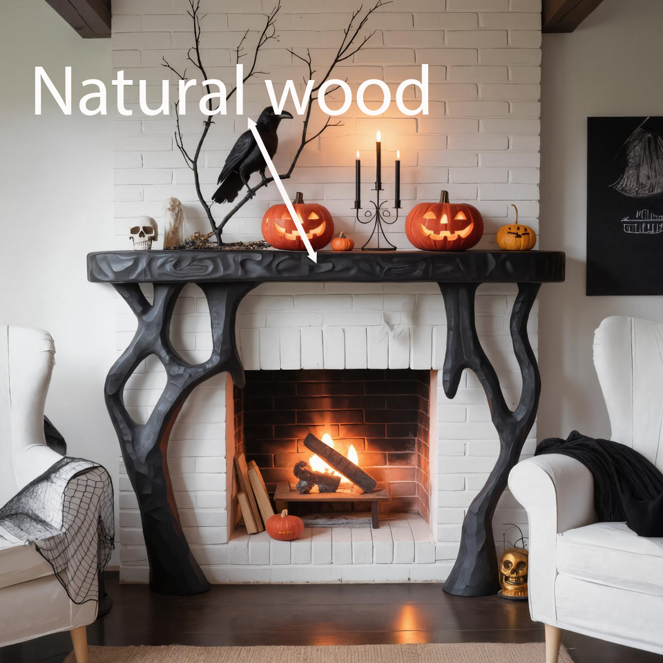 Gothic Halloween Fireplace Mantel With Branch Leg Design For Living Room SITHTTHW002