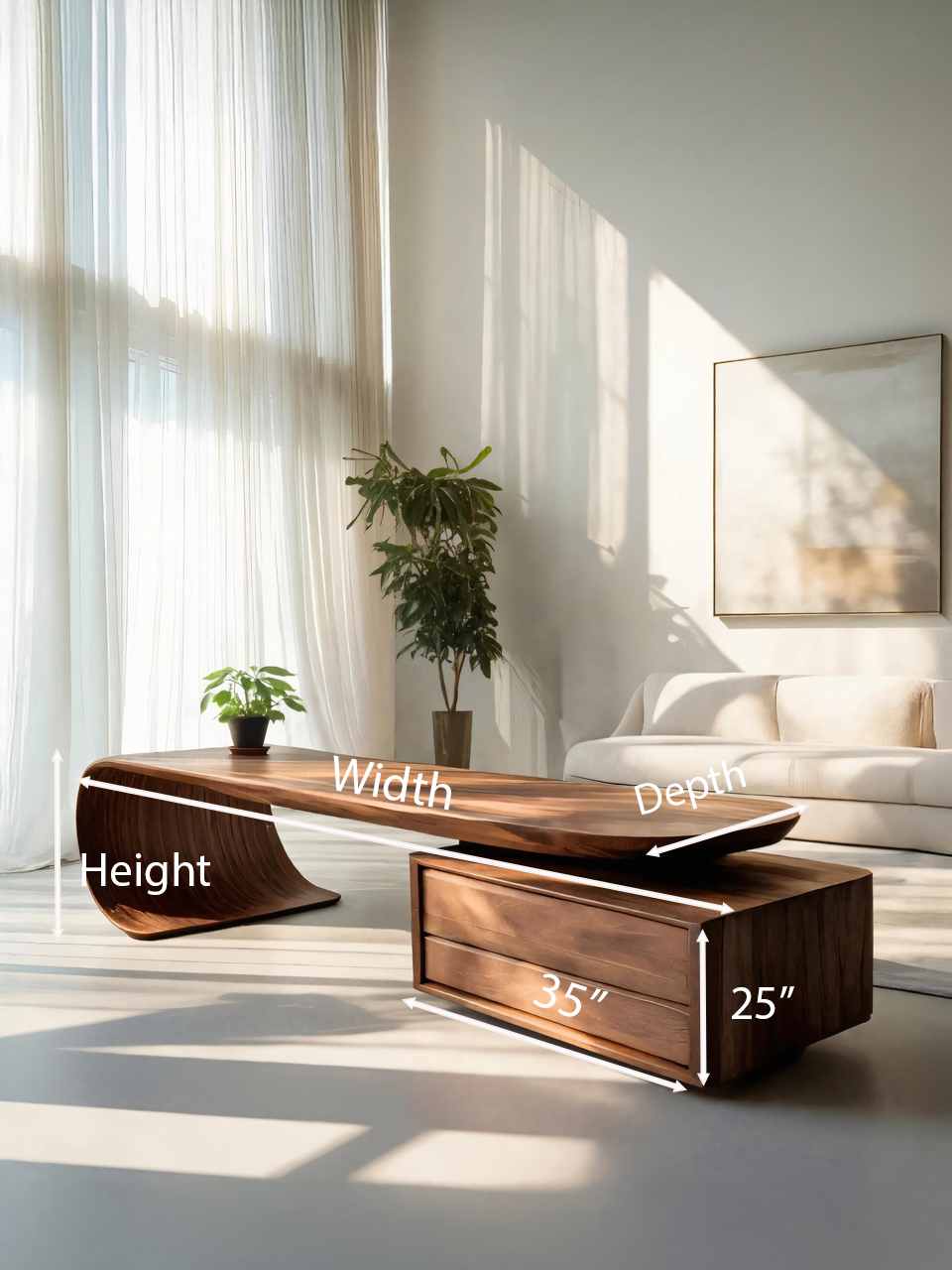 Modern Desk With Sculptural Curved Design For Office SITHTTDE043