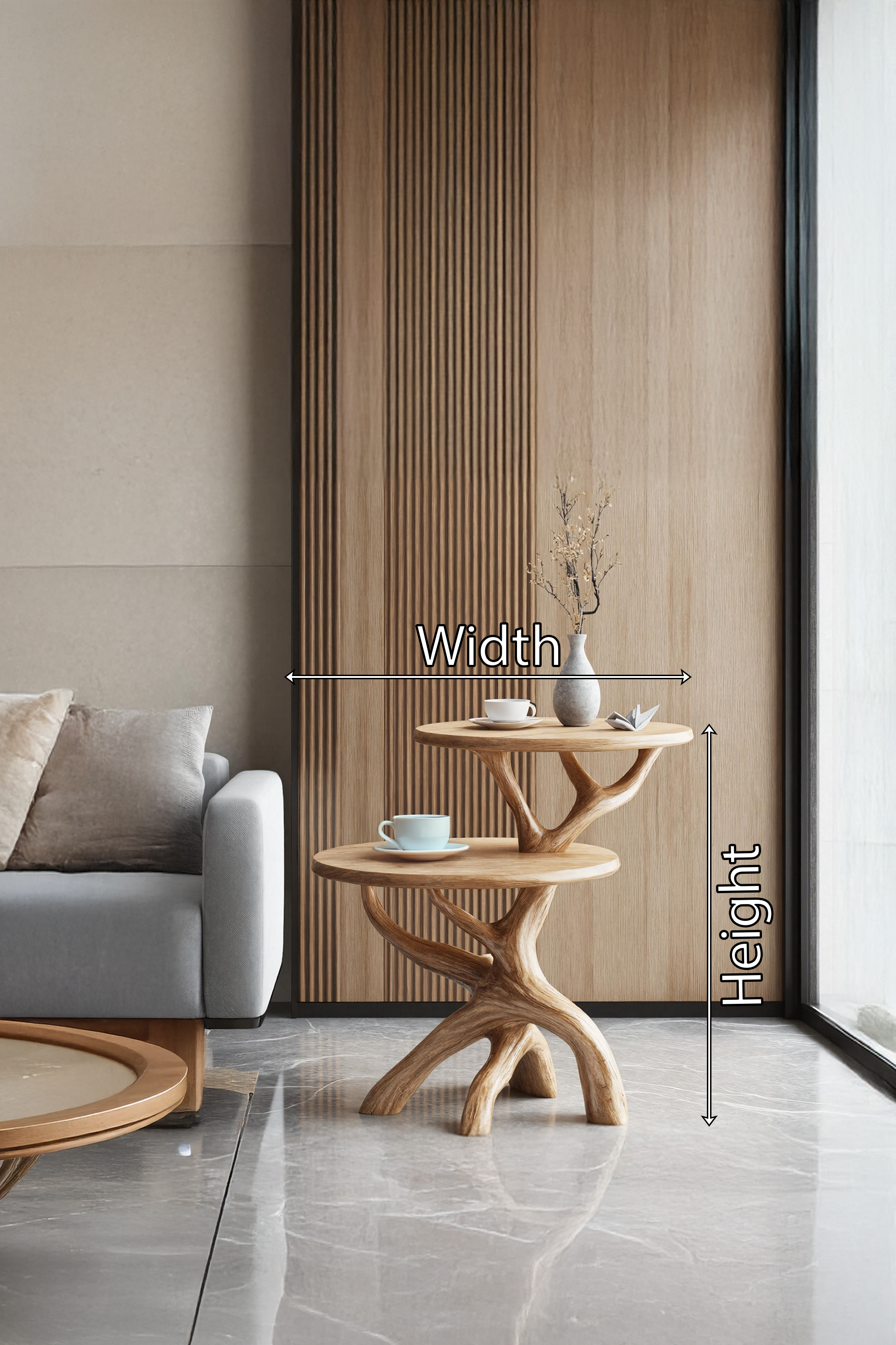 Handcrafted Round End Table For Entryway Design Functional Accent SILDTTREN015