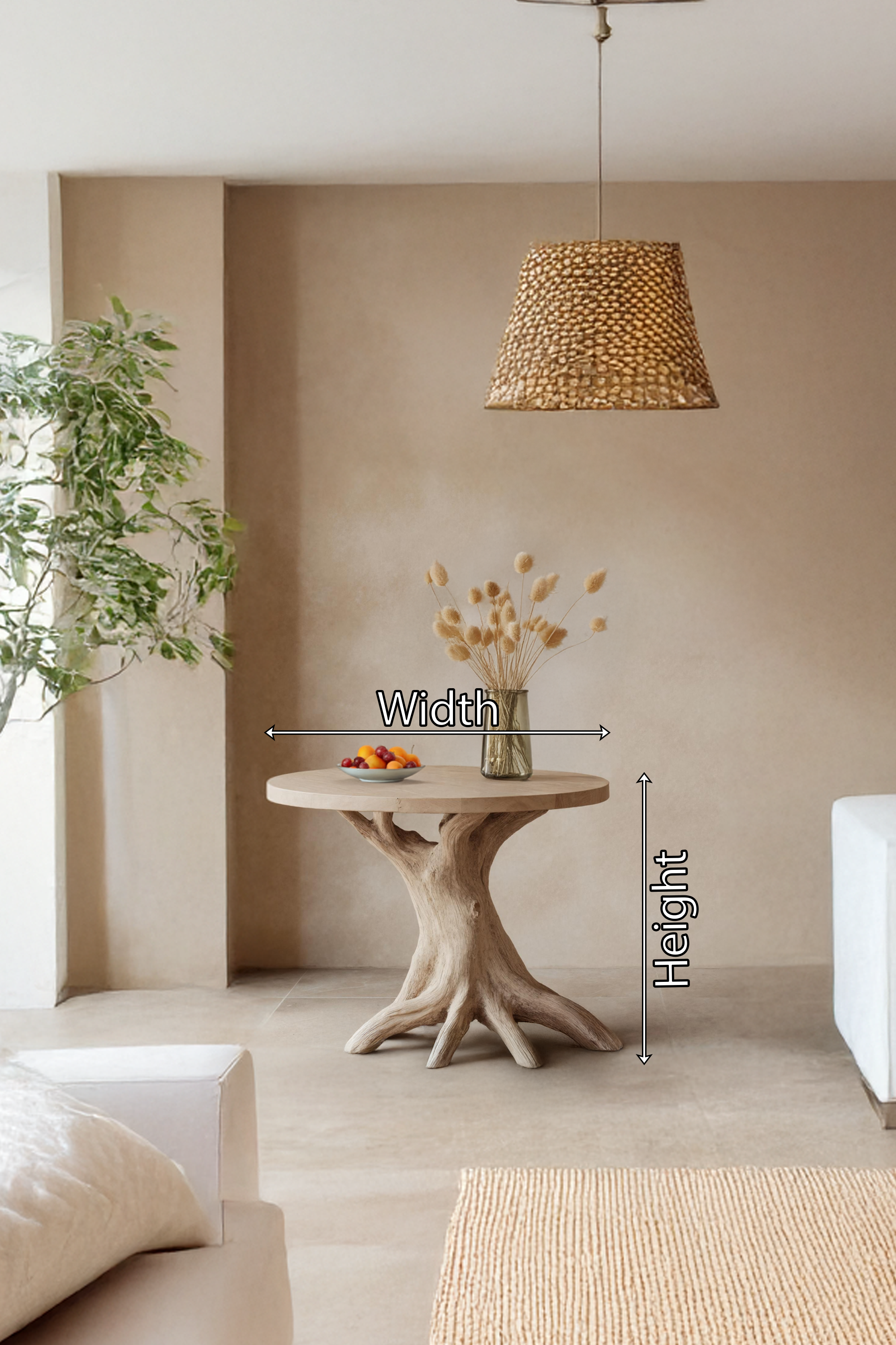 Handcrafted Round End Table For Living Room Decor And Storage Space SILDTTREN003