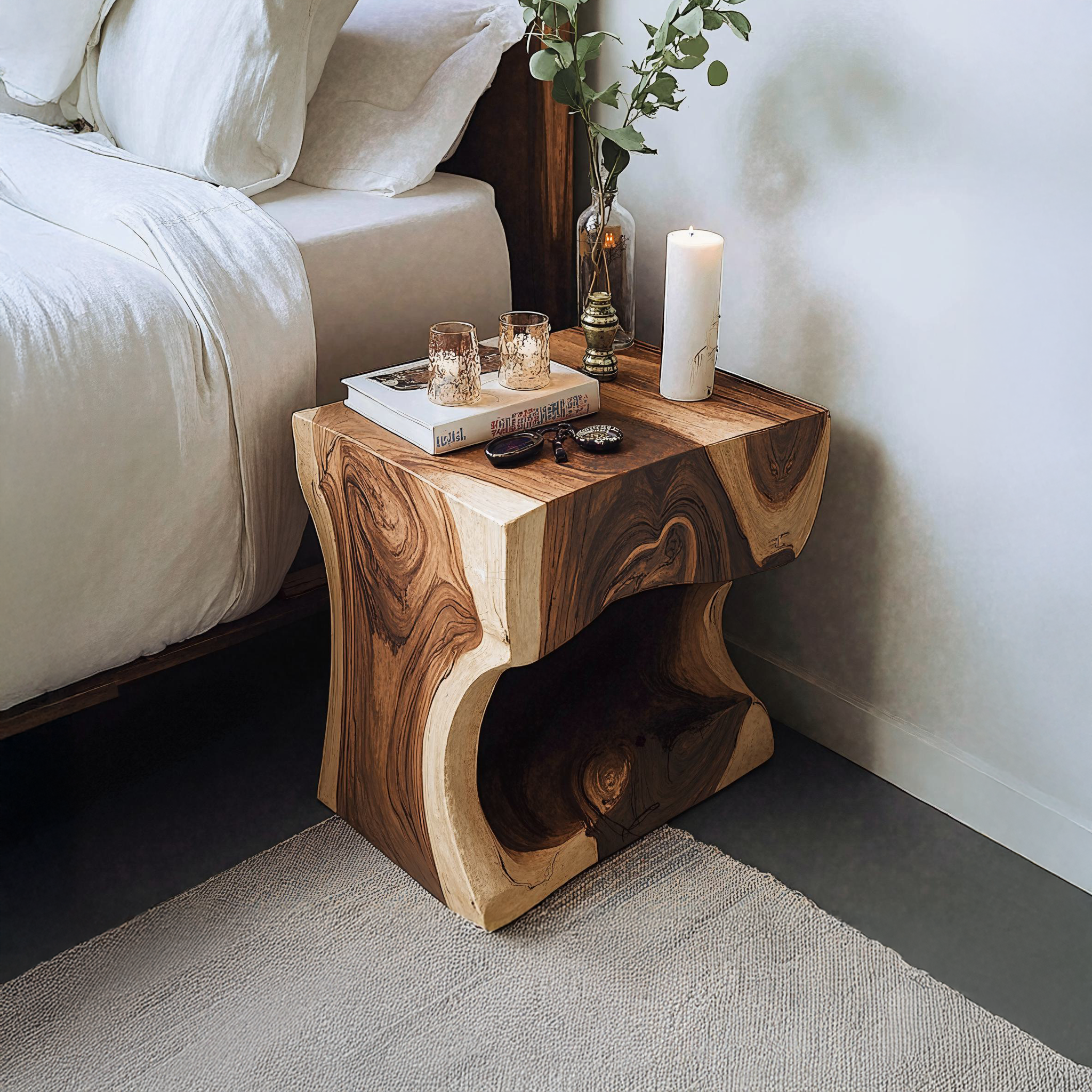Live Edge End Table Rustic End Table SILDTEN083